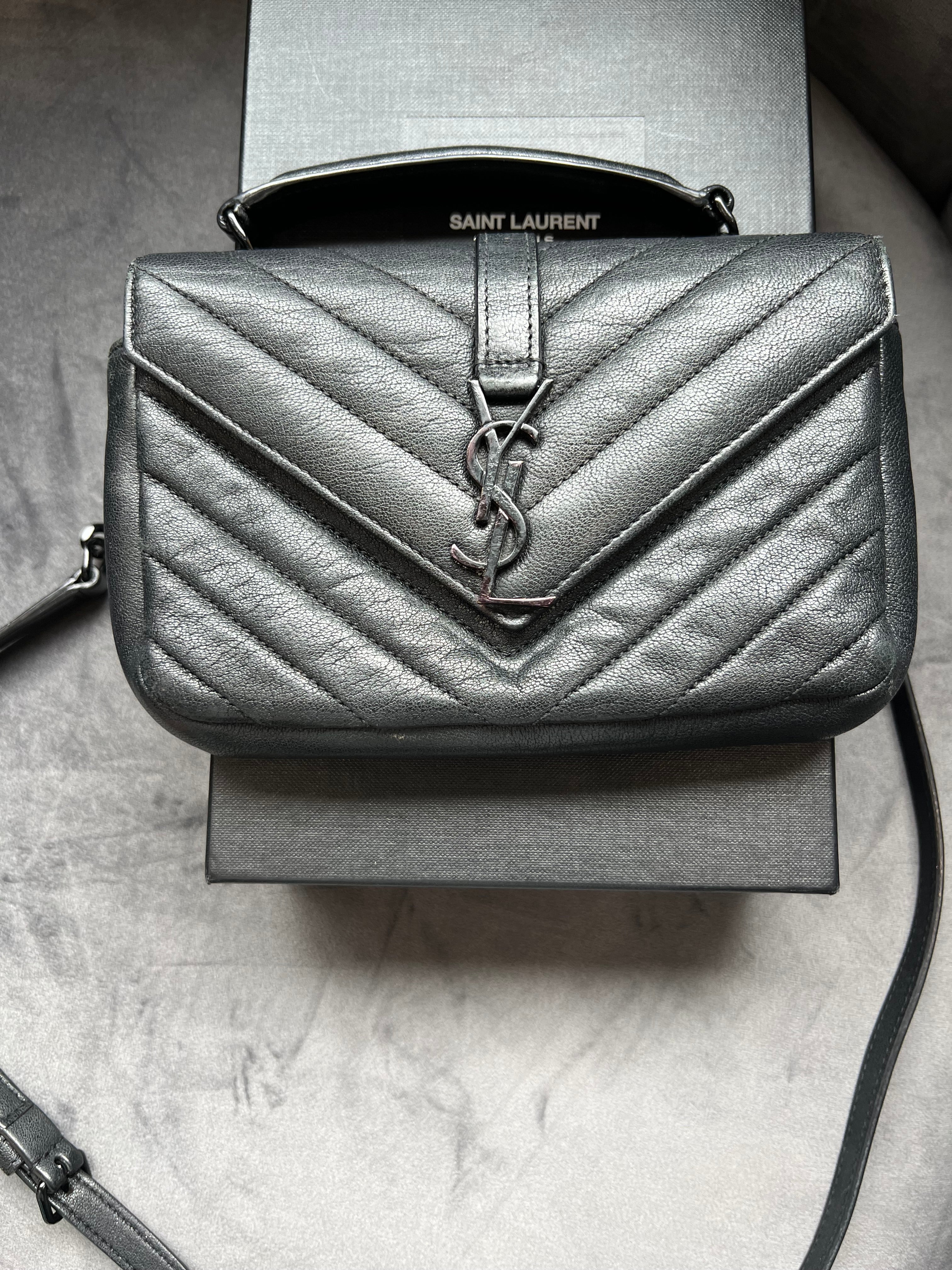 Saint Laurent monogram college bag all black small
