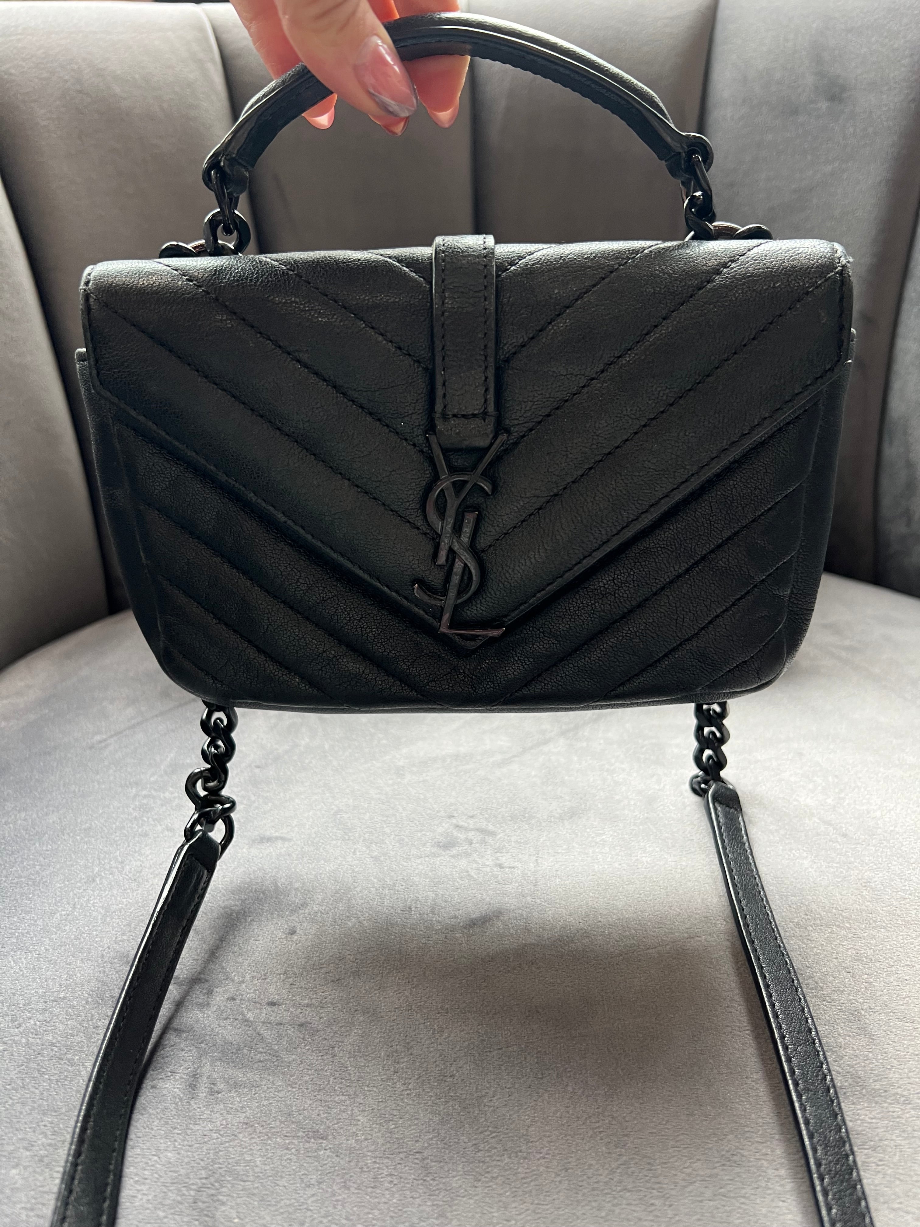 Saint Laurent monogram college bag all black small