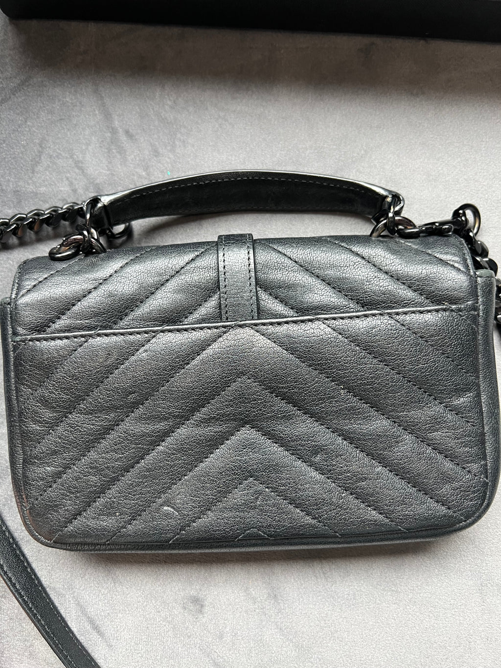 Saint Laurent monogram college bag all black small