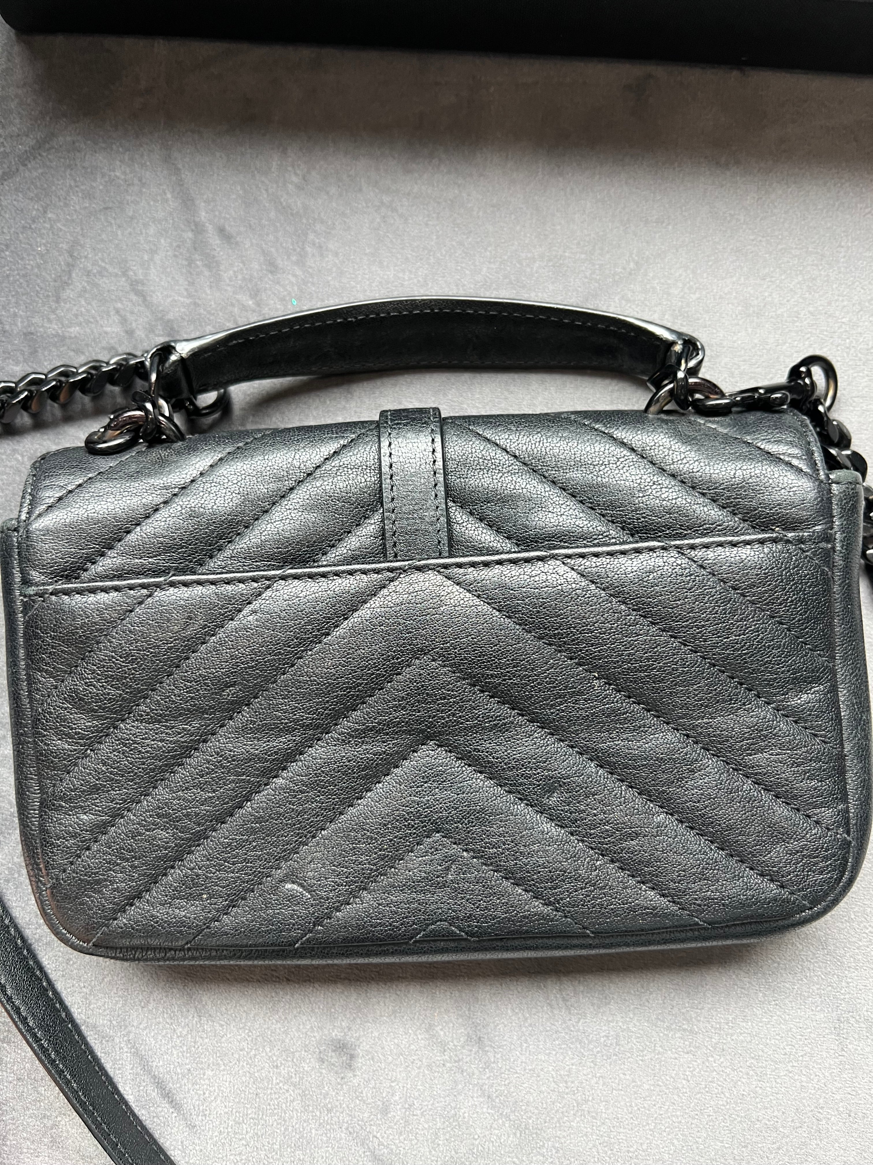 Saint Laurent monogram college bag all black small