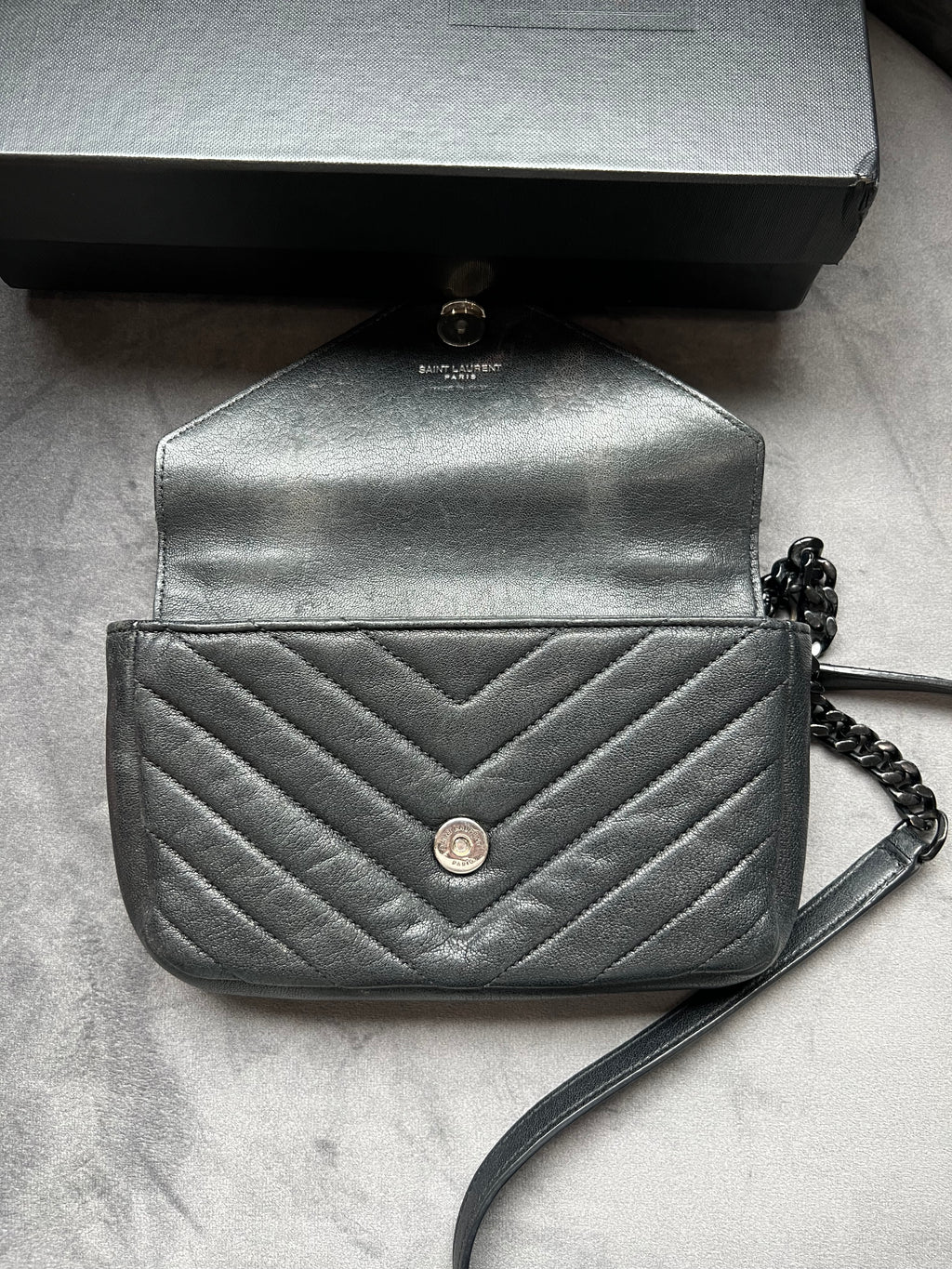 Saint Laurent monogram college bag all black small