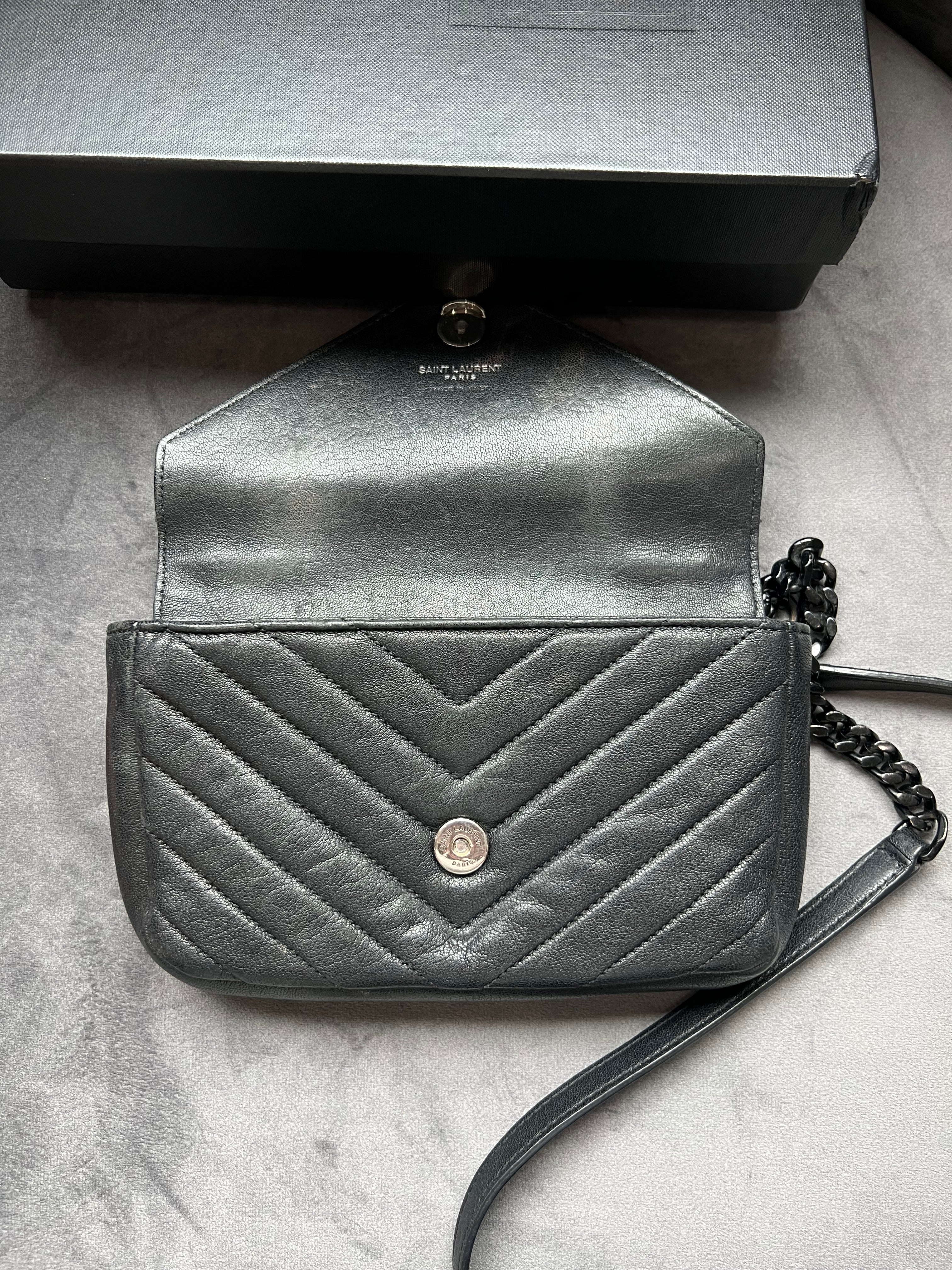 Saint Laurent monogram college bag all black small