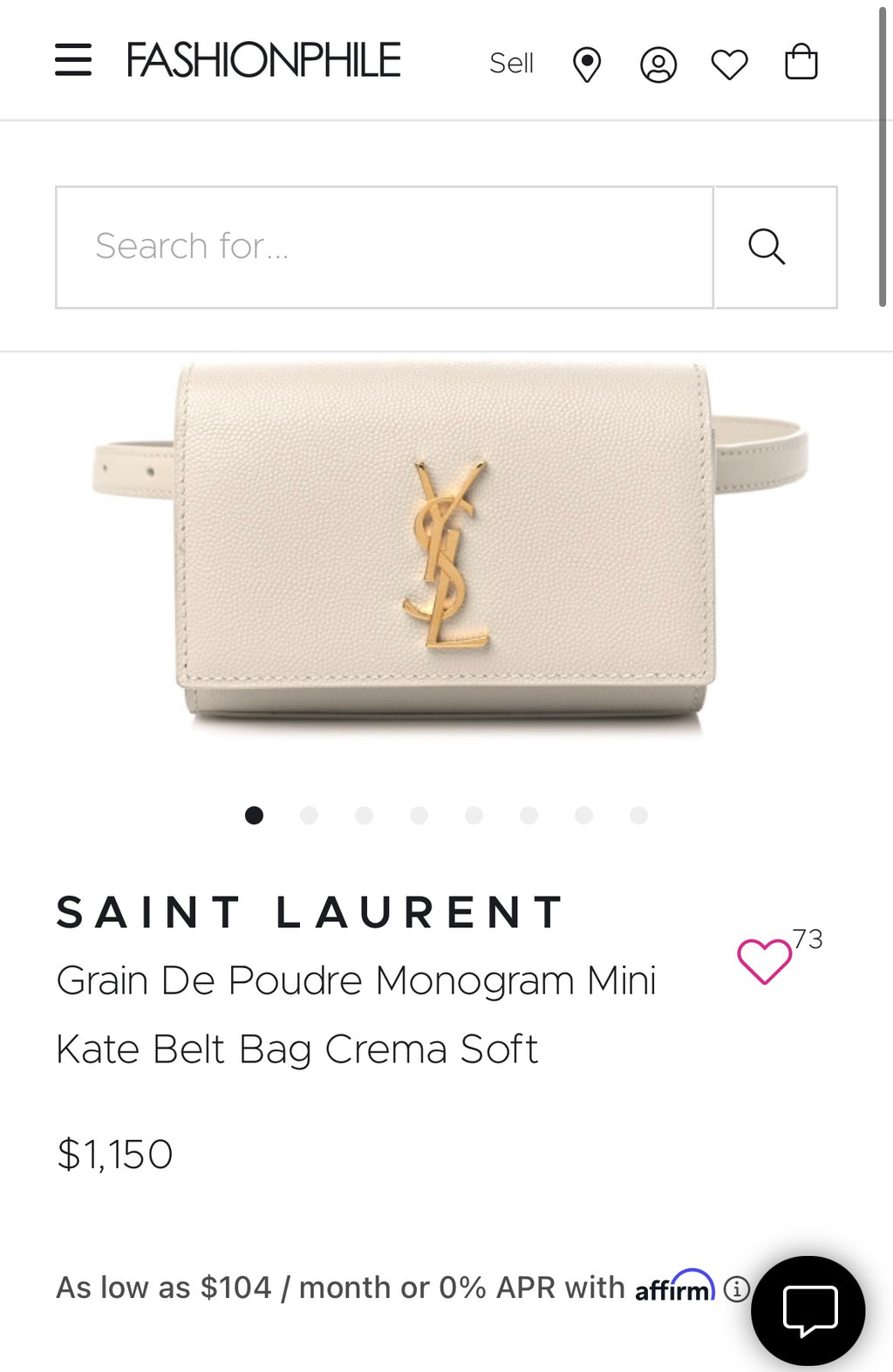 Saint Laurent Kate mini belt bag