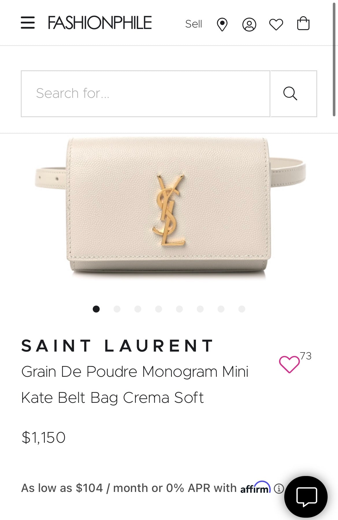 Saint Laurent Kate mini belt bag