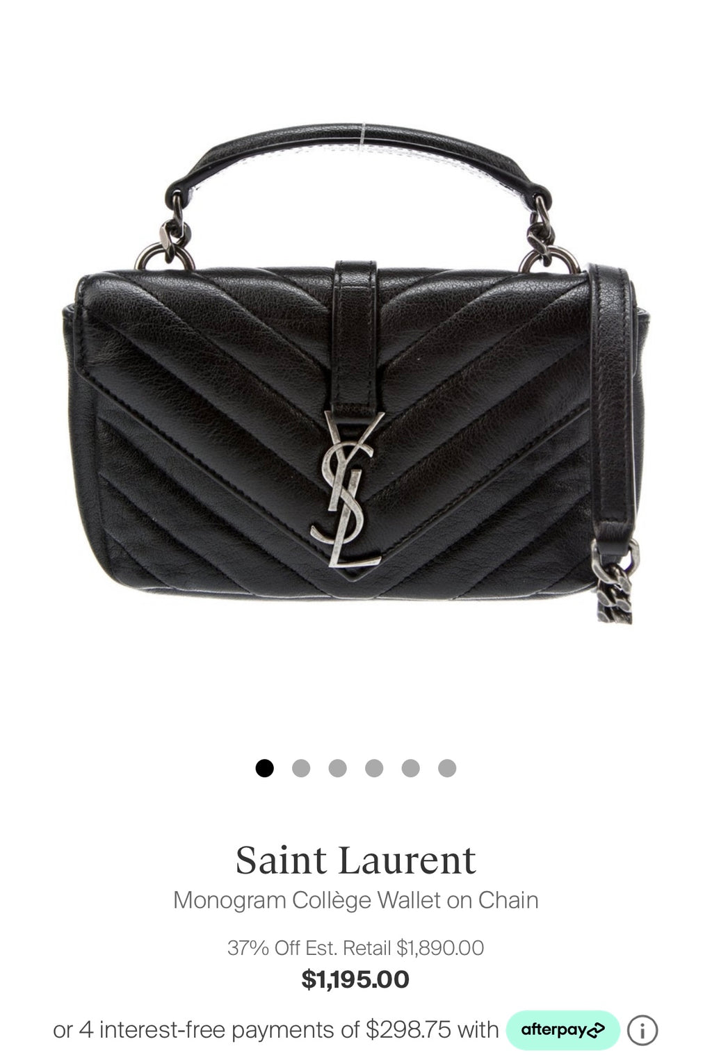 Saint Laurent monogram college bag all black small