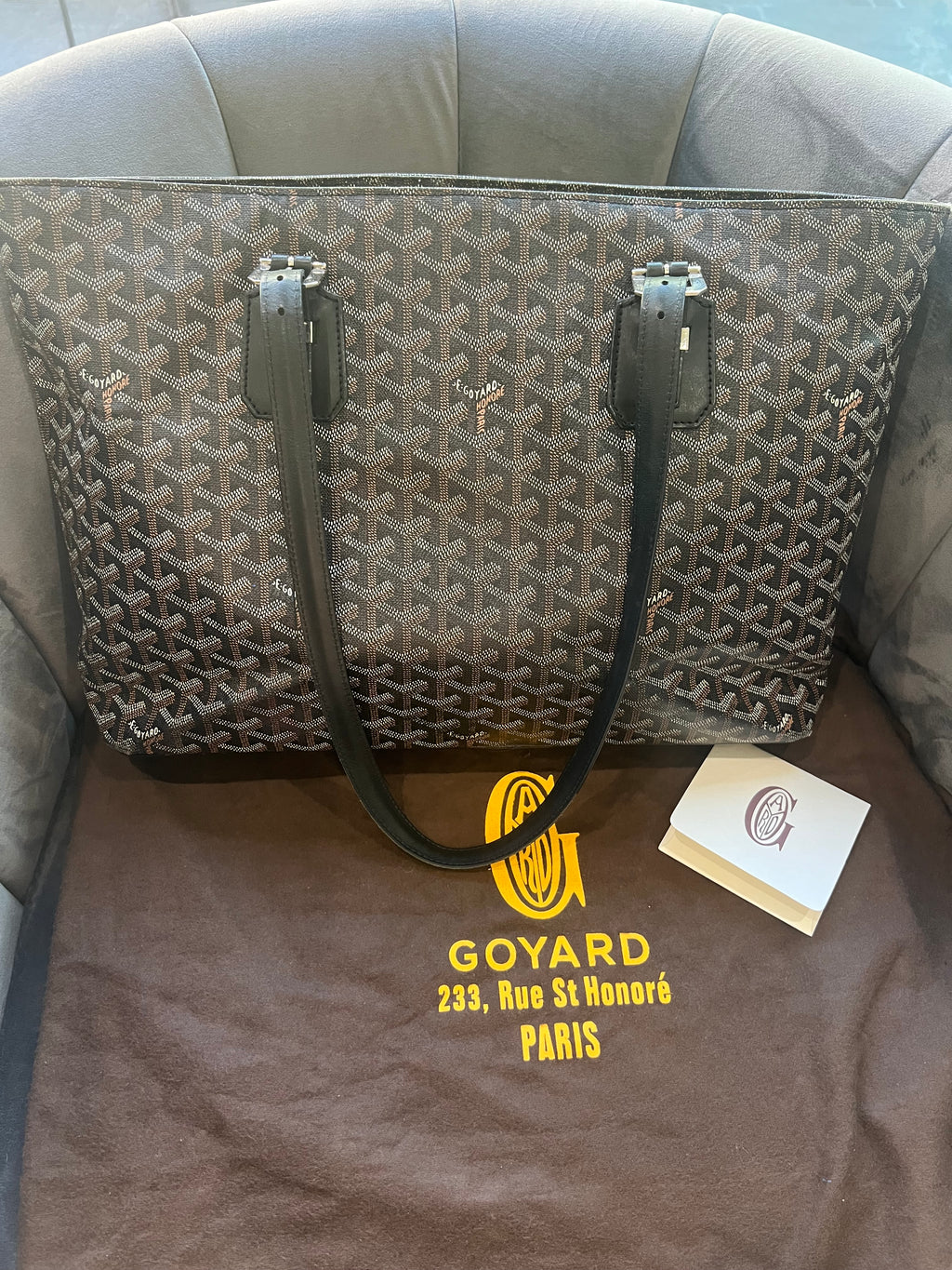 GOYARD Goyardine Sac Marie Galante MM Black