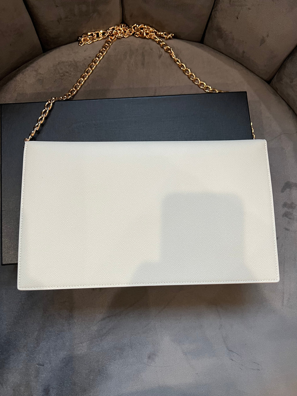 Saint Laurent uptown clutch with chain