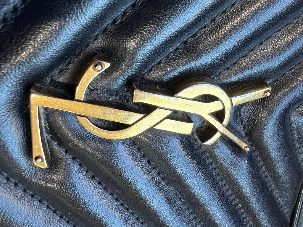 YSL camera bag quilted with gold hardware