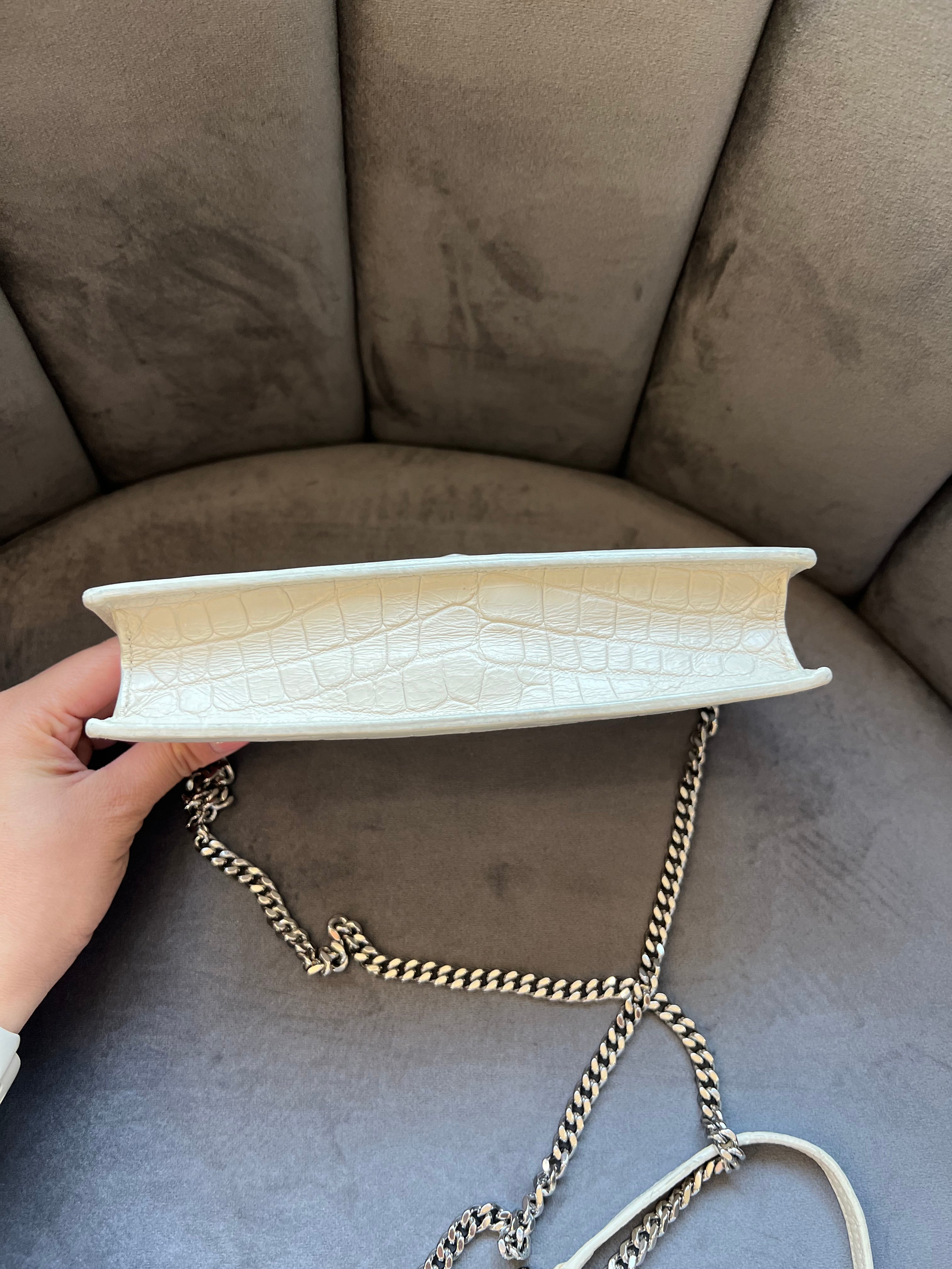 YSL Uptown Crocodile Crossboy Bag