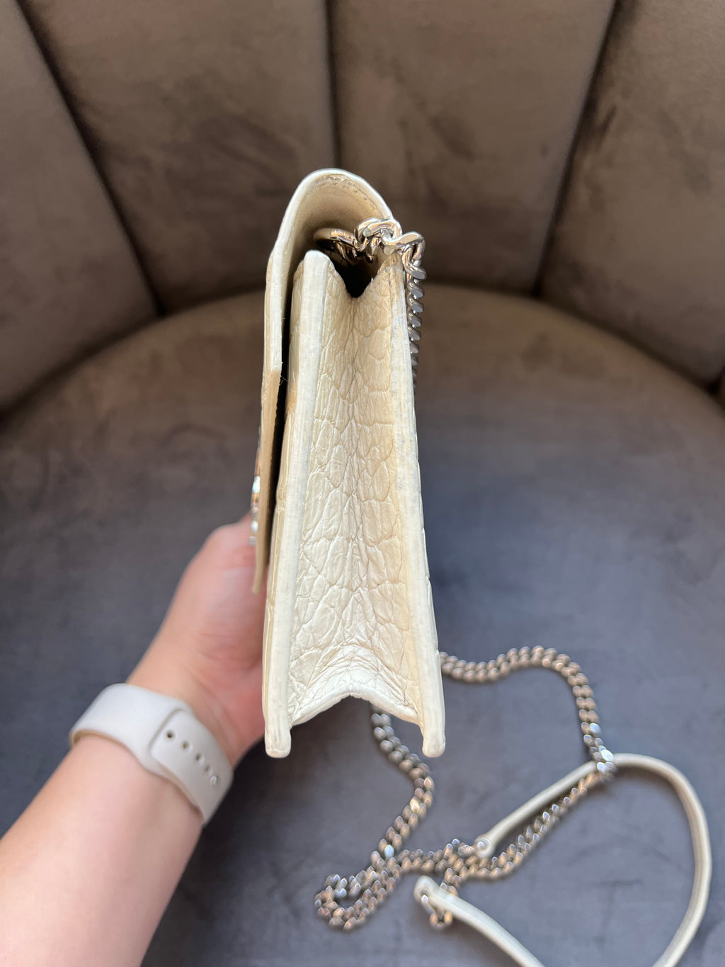 YSL Uptown Crocodile Crossboy Bag