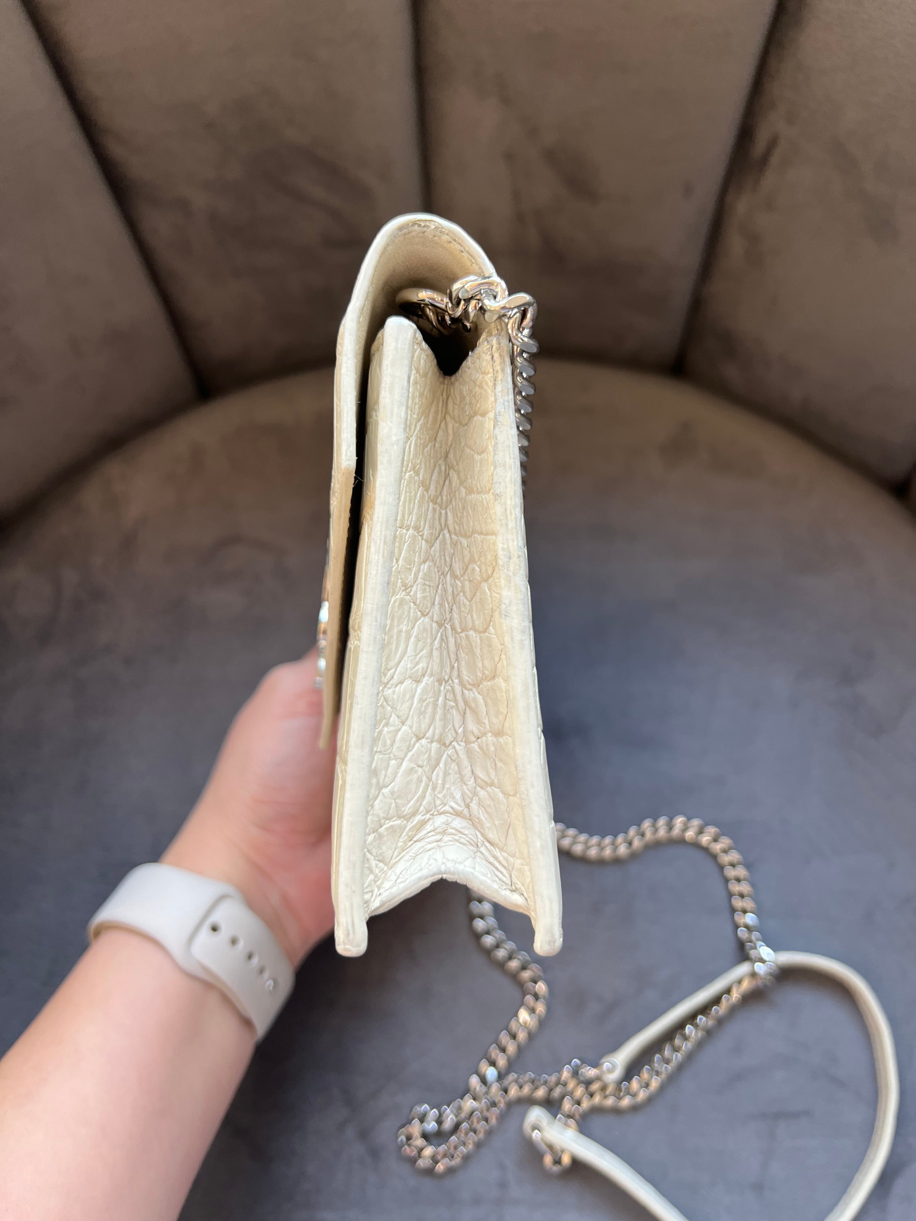 YSL Uptown Crocodile Crossboy Bag