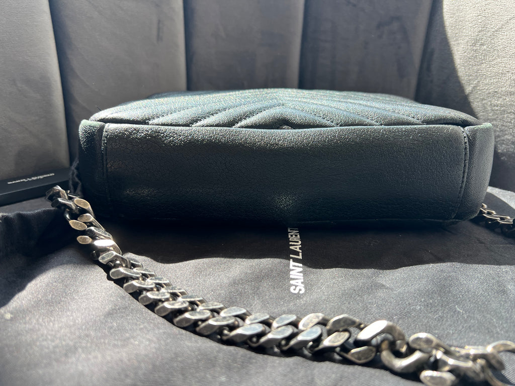 YSL Medium Quilted College Bag Black