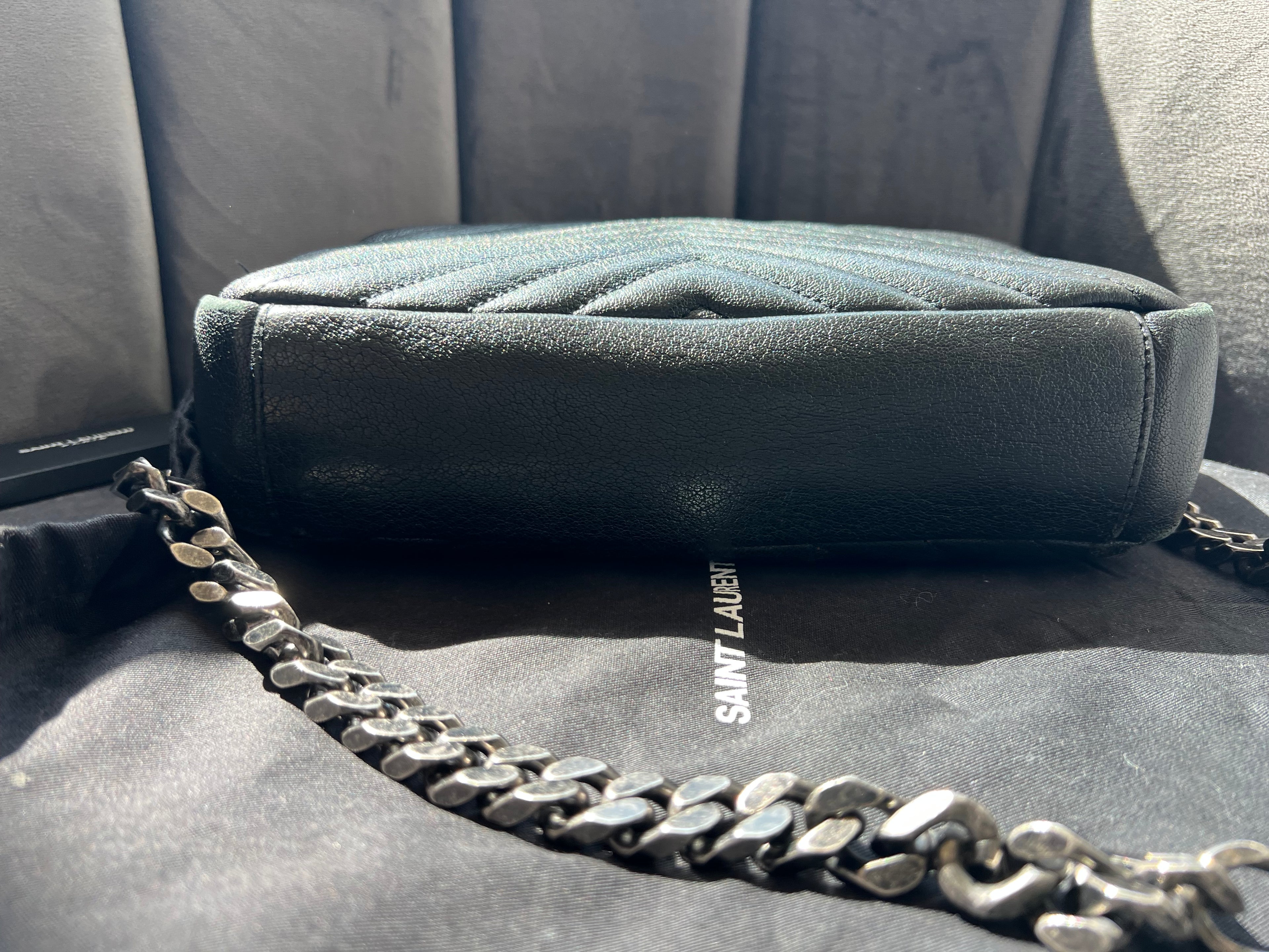 YSL Medium Quilted College Bag Black