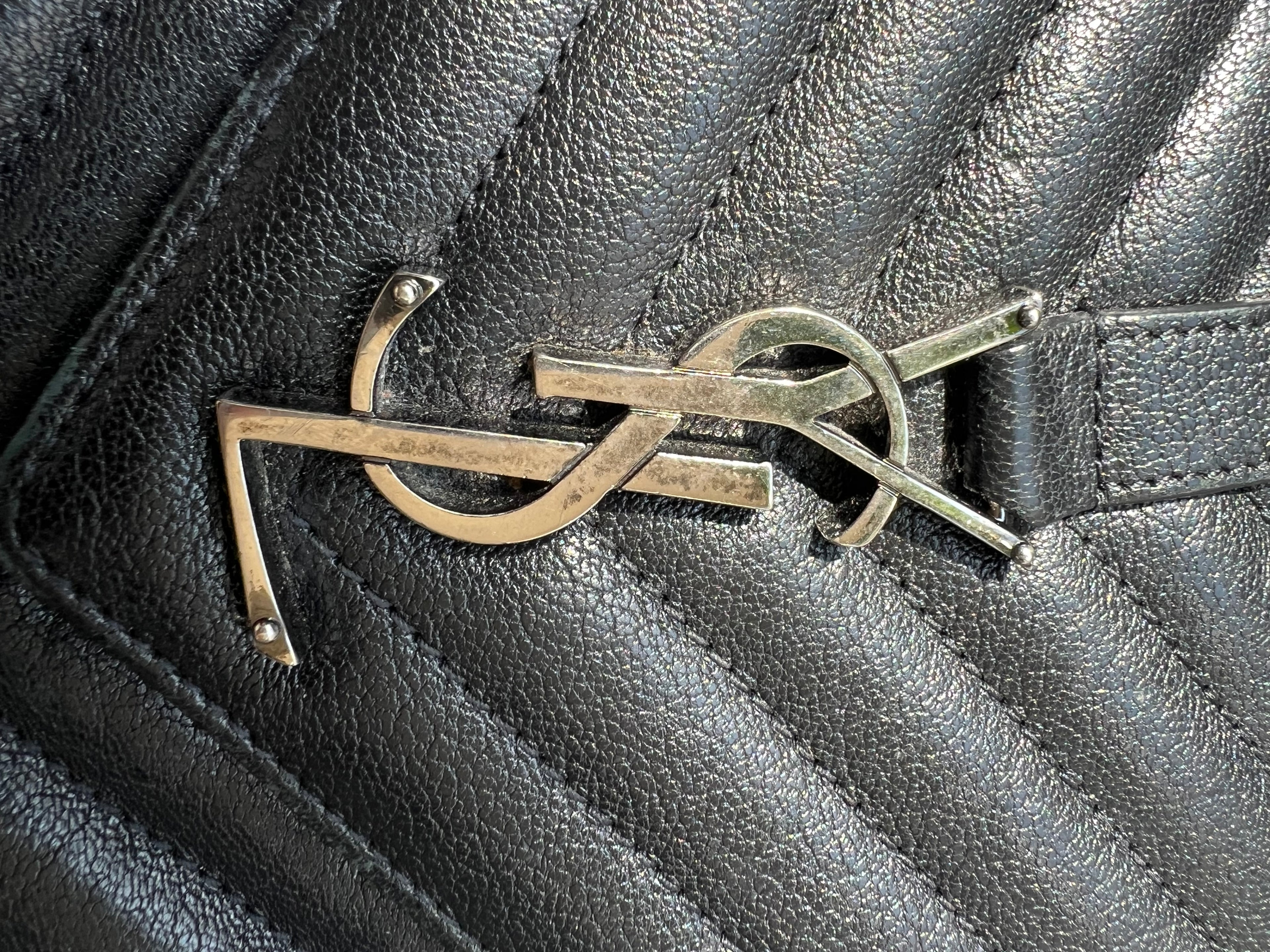 YSL Medium Quilted College Bag Black