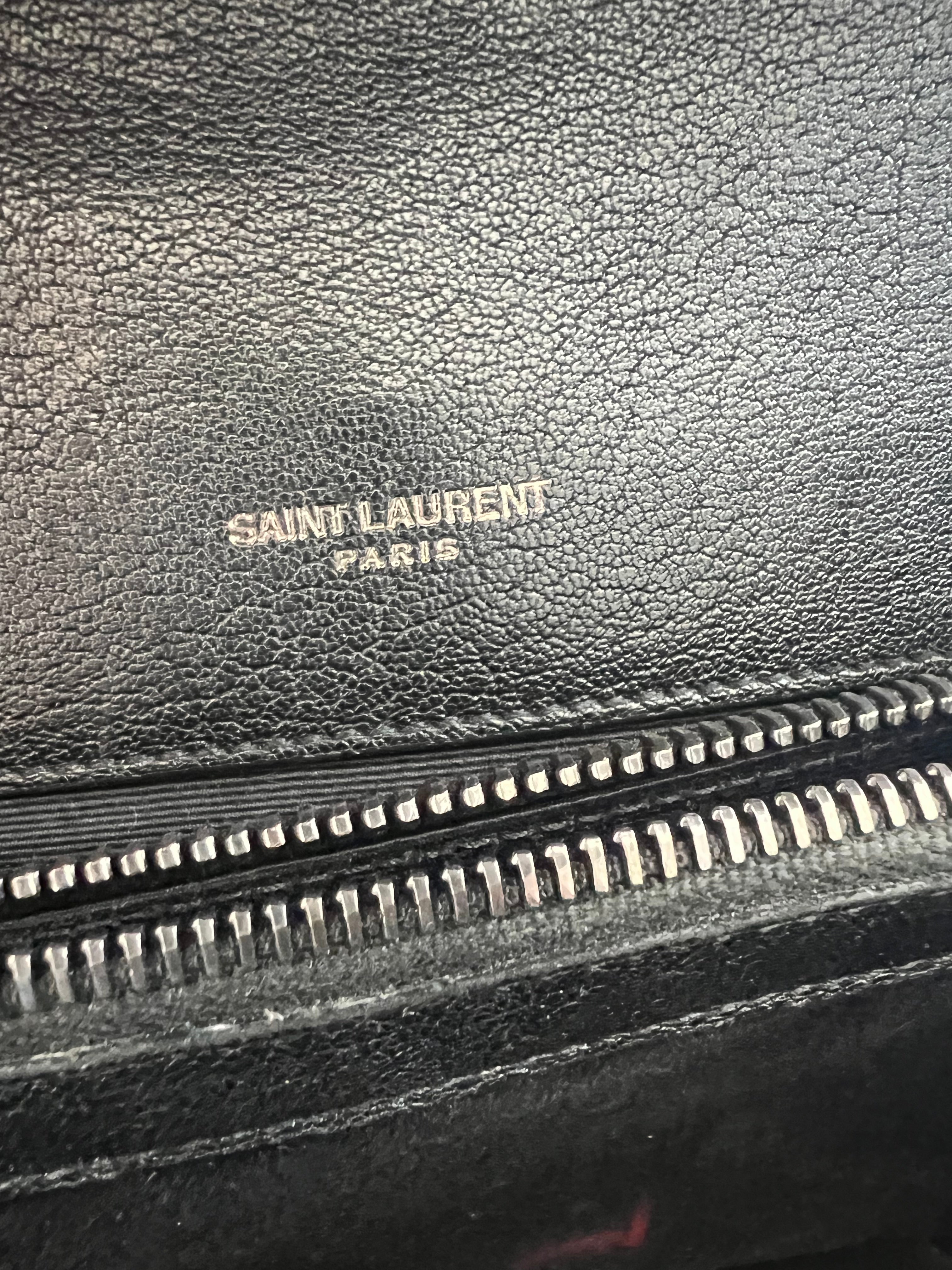 YSL Medium Quilted College Bag Black