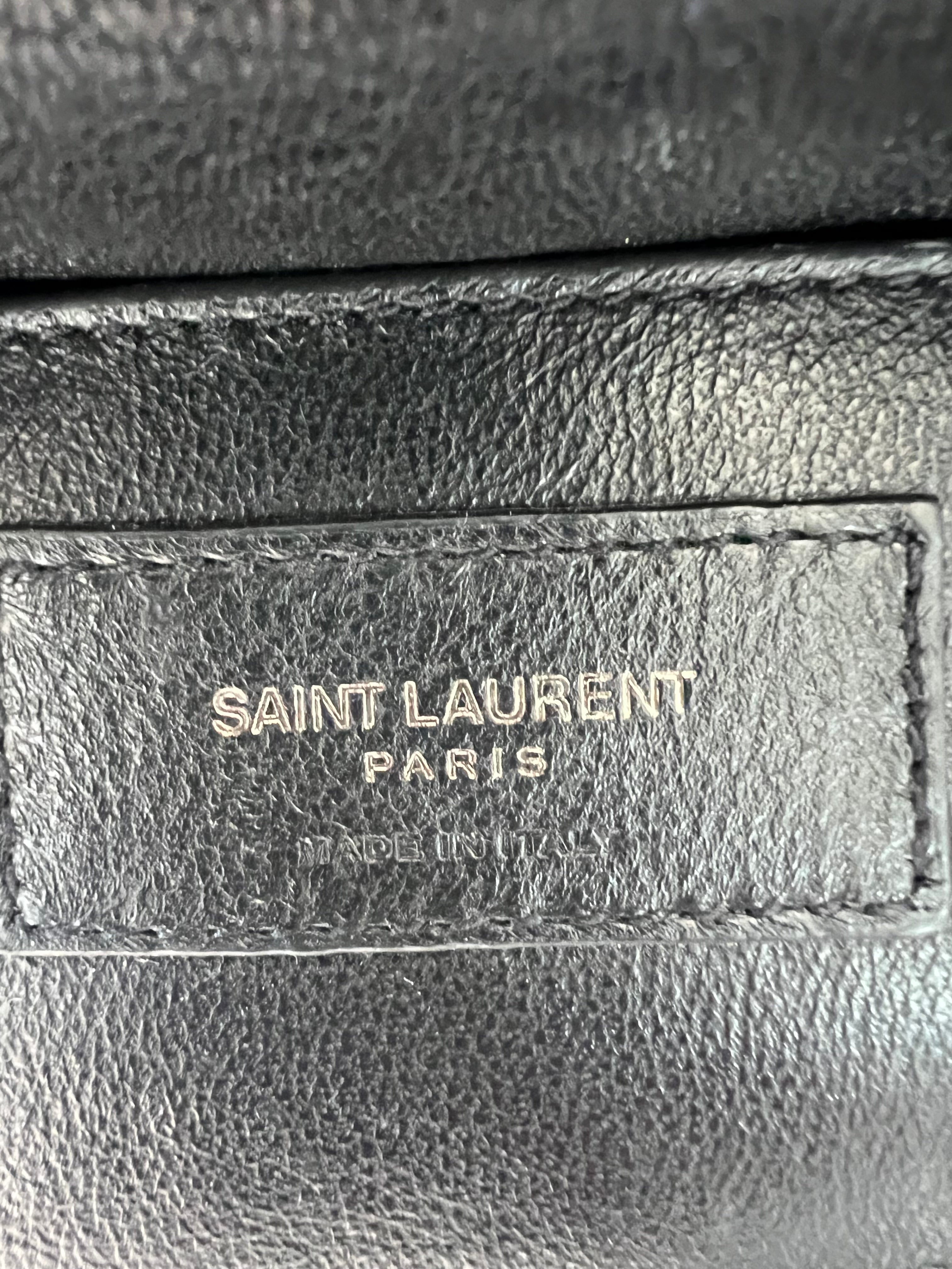YSL Medium Quilted College Bag Black