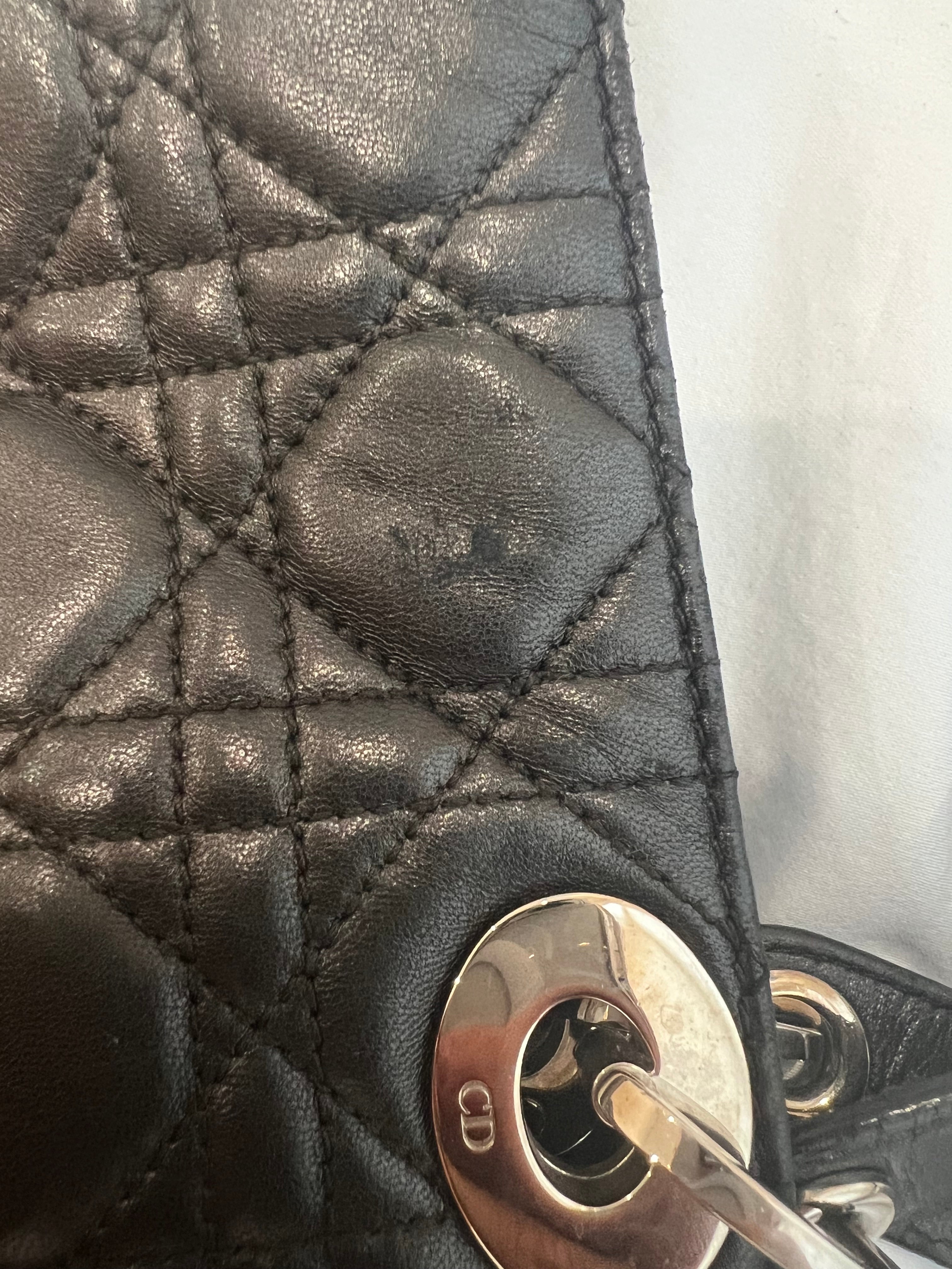 Lady Dior Cannage shopping tote lambskin black