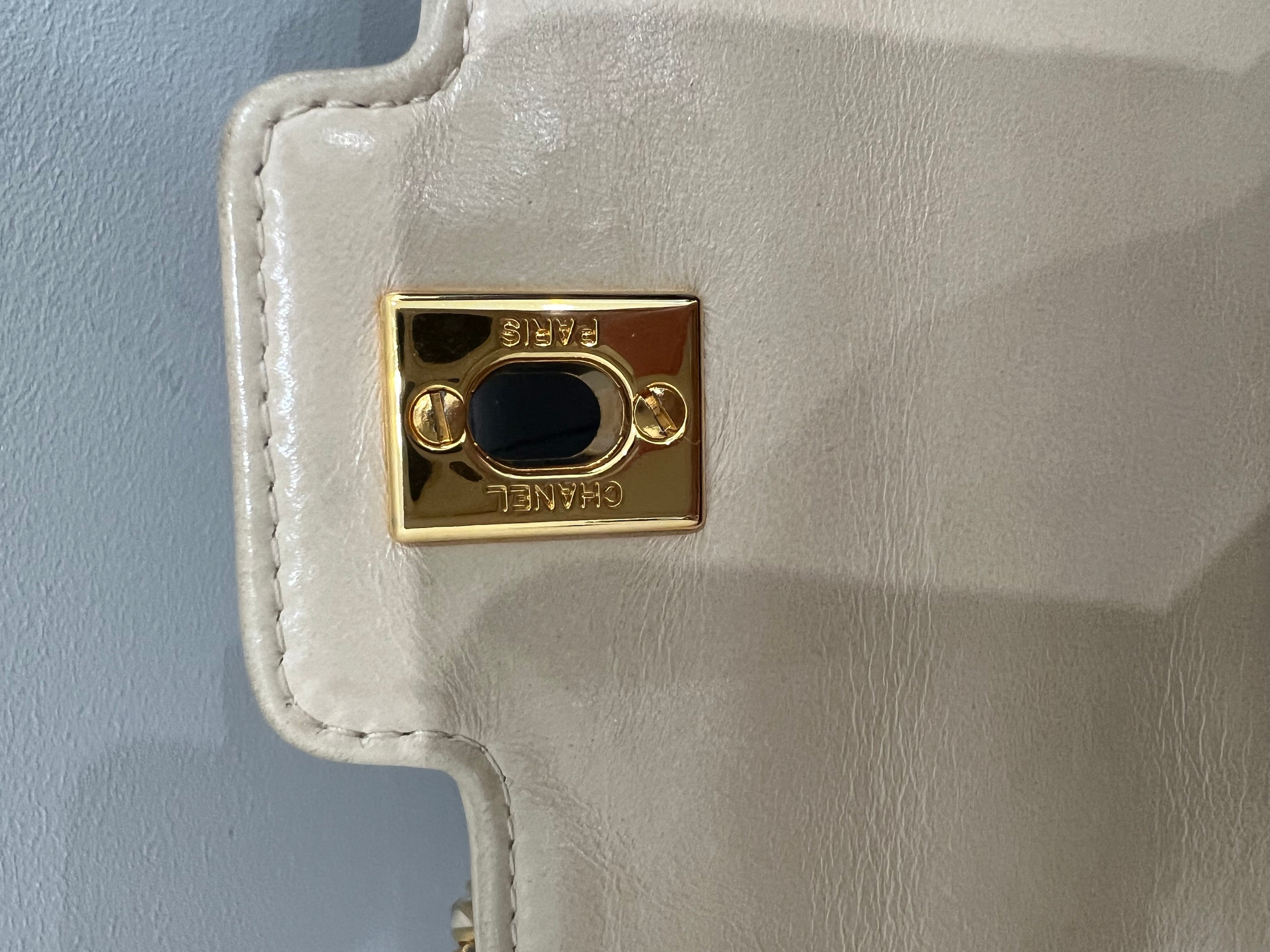 Vintage Chanel Diana ivory 24k gold