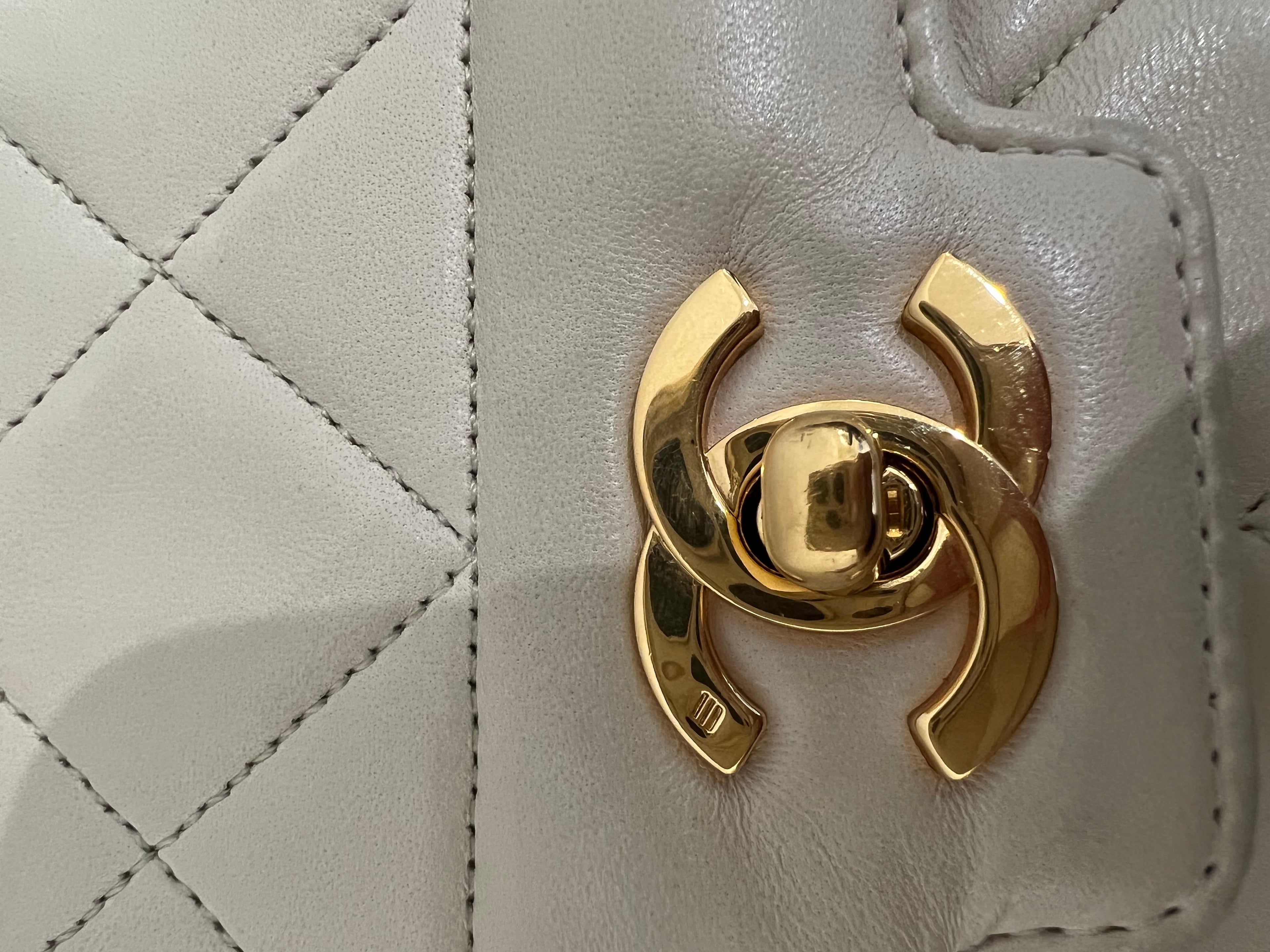 Vintage Chanel Diana ivory 24k gold