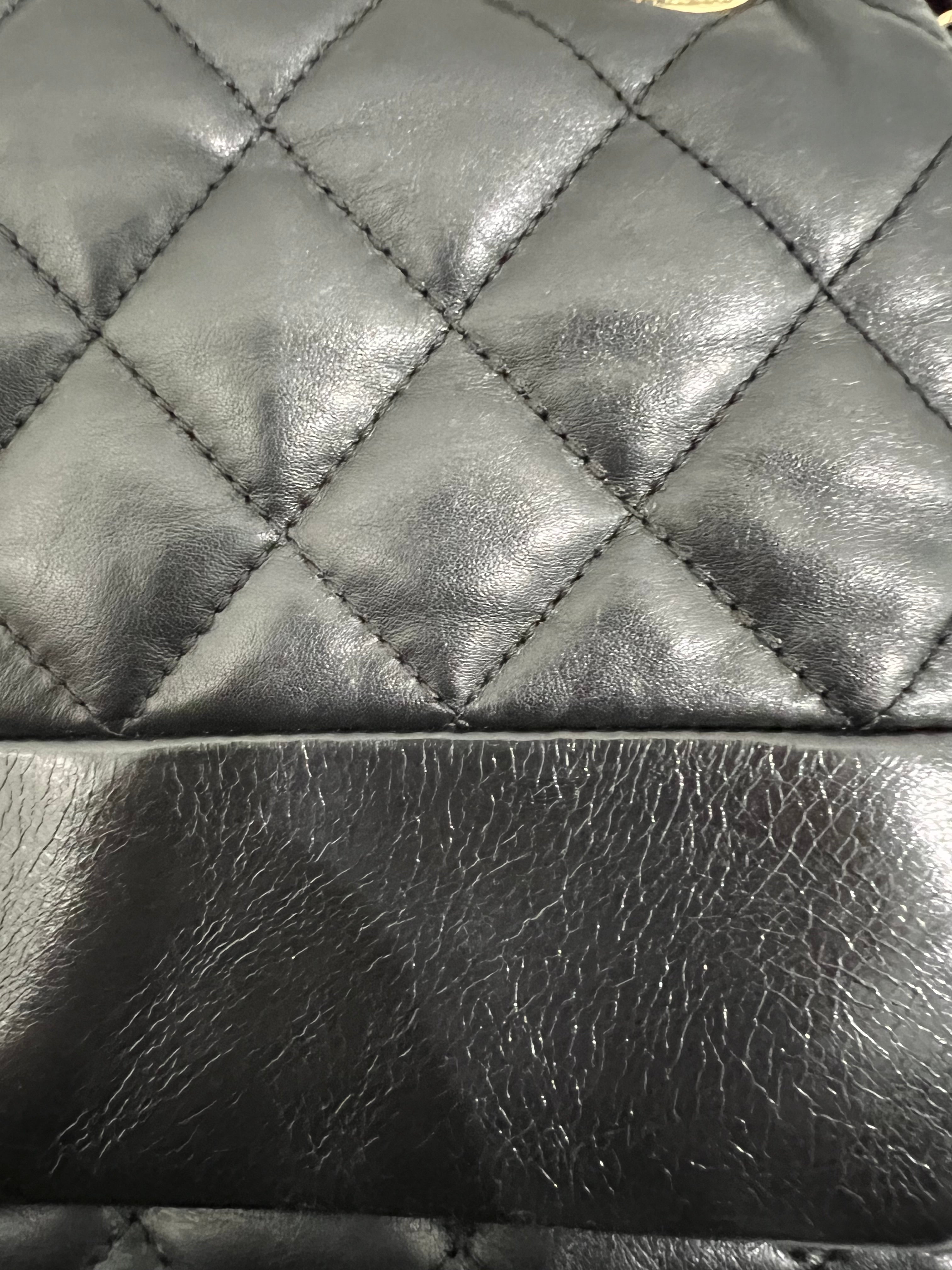 Chanel black single flap quilted handbag