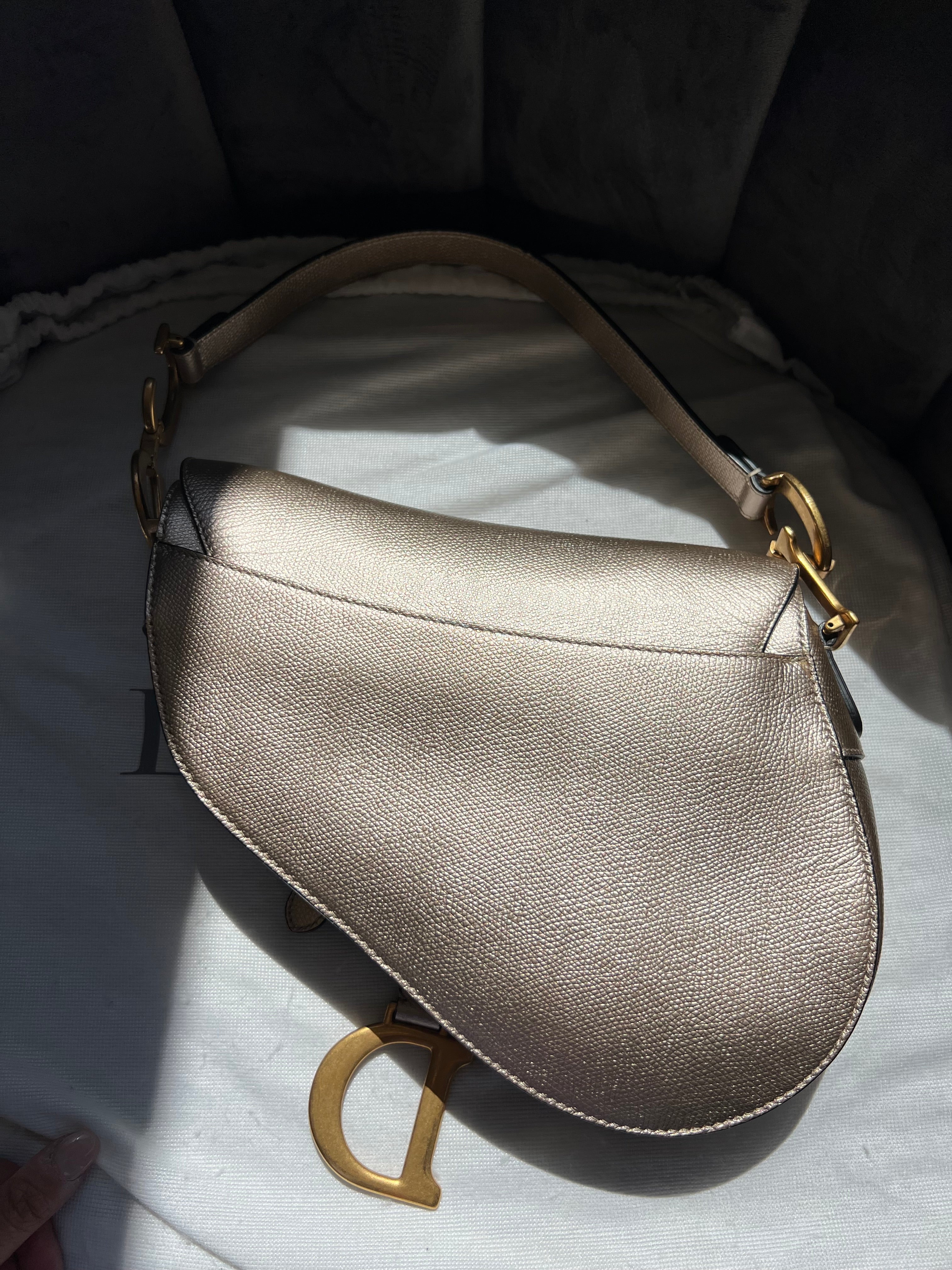 Dior saddle bag ultra rare champagne gold