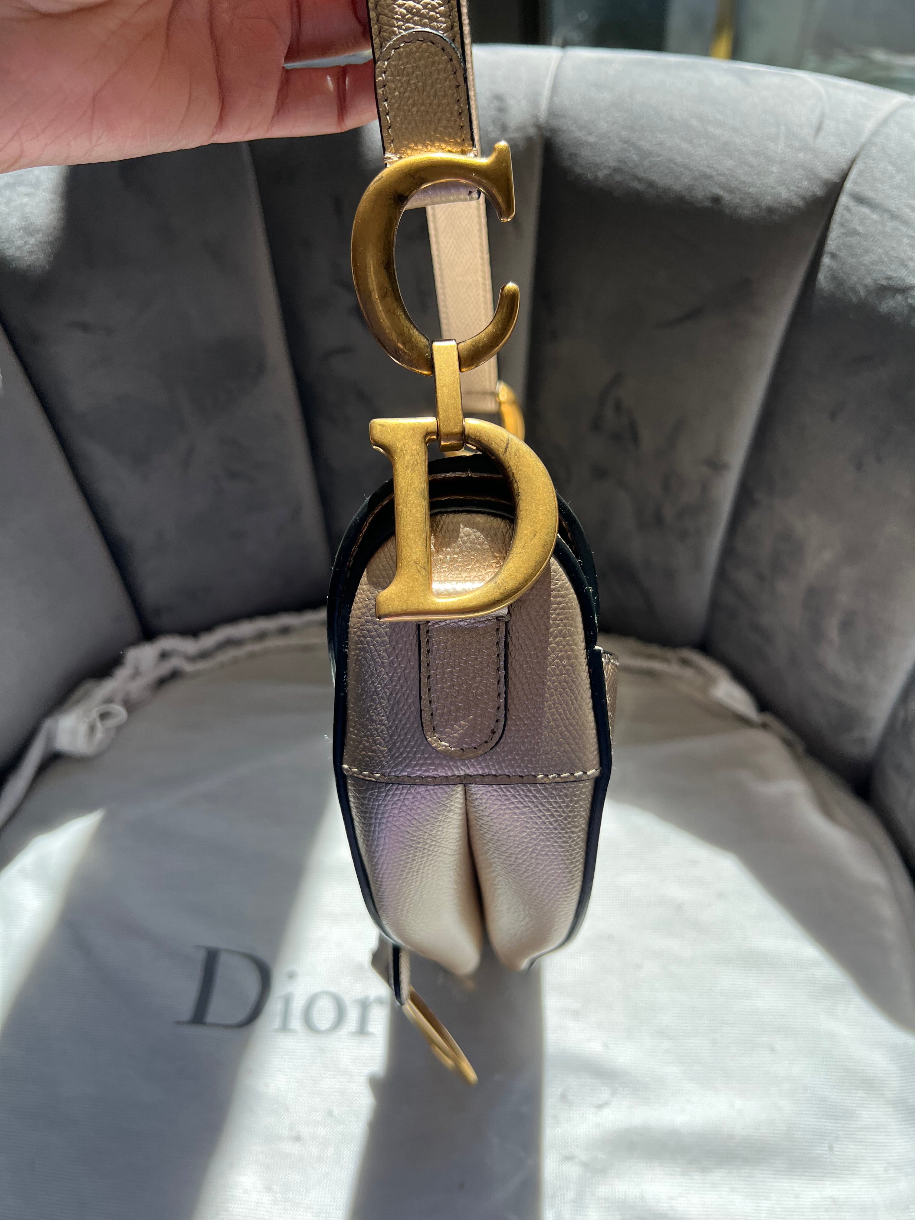 Dior saddle bag ultra rare champagne gold