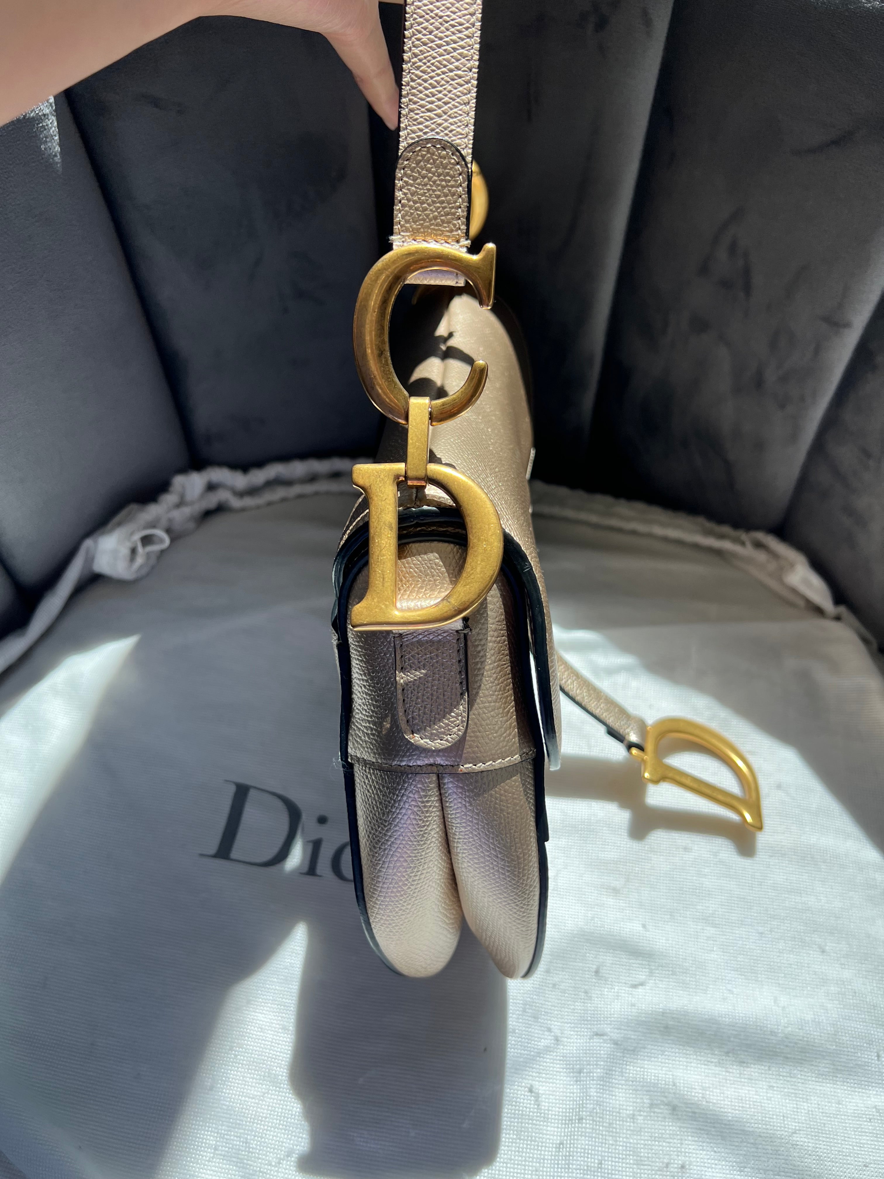 Dior saddle bag ultra rare champagne gold