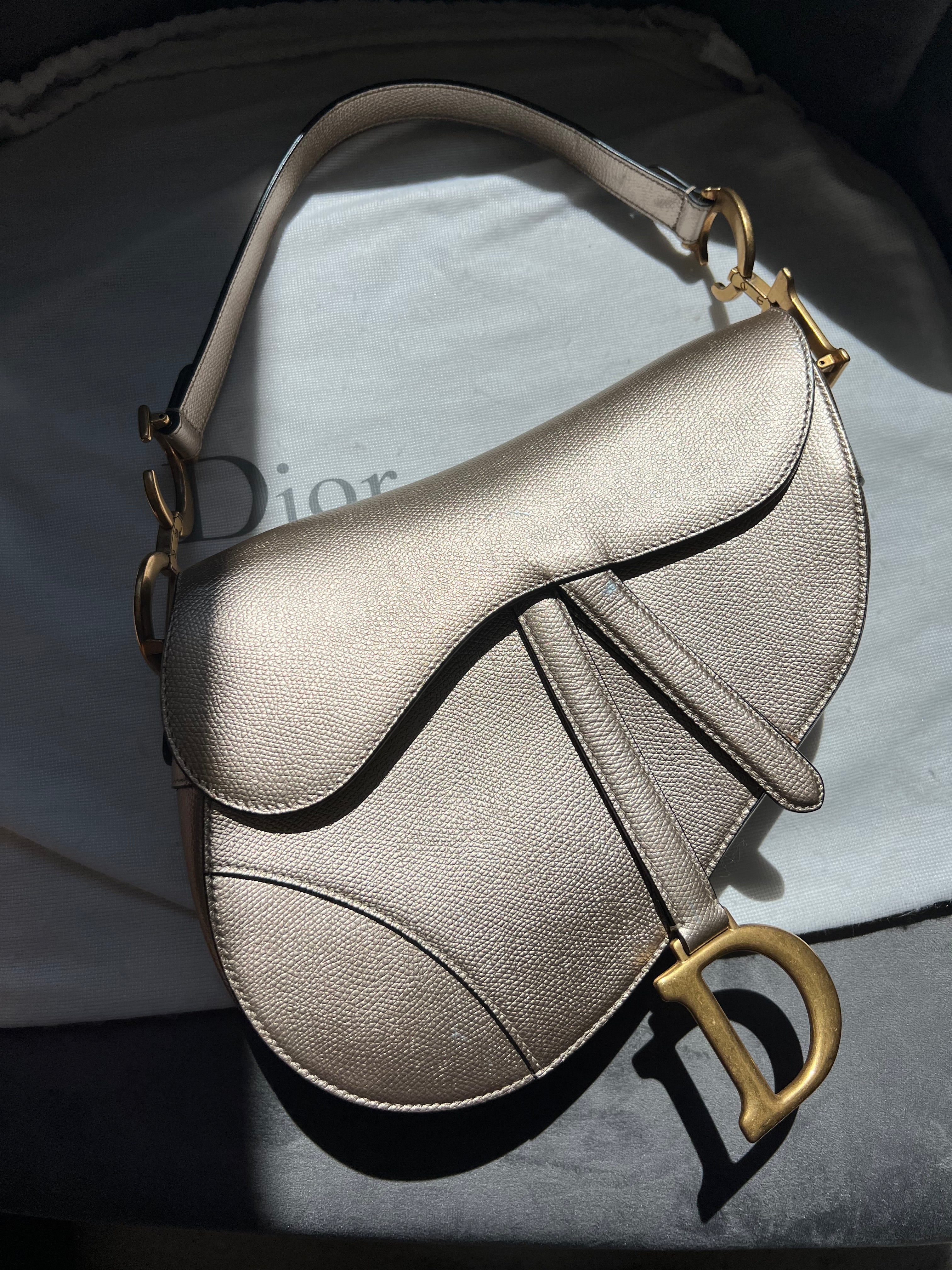 Dior saddle bag ultra rare champagne gold