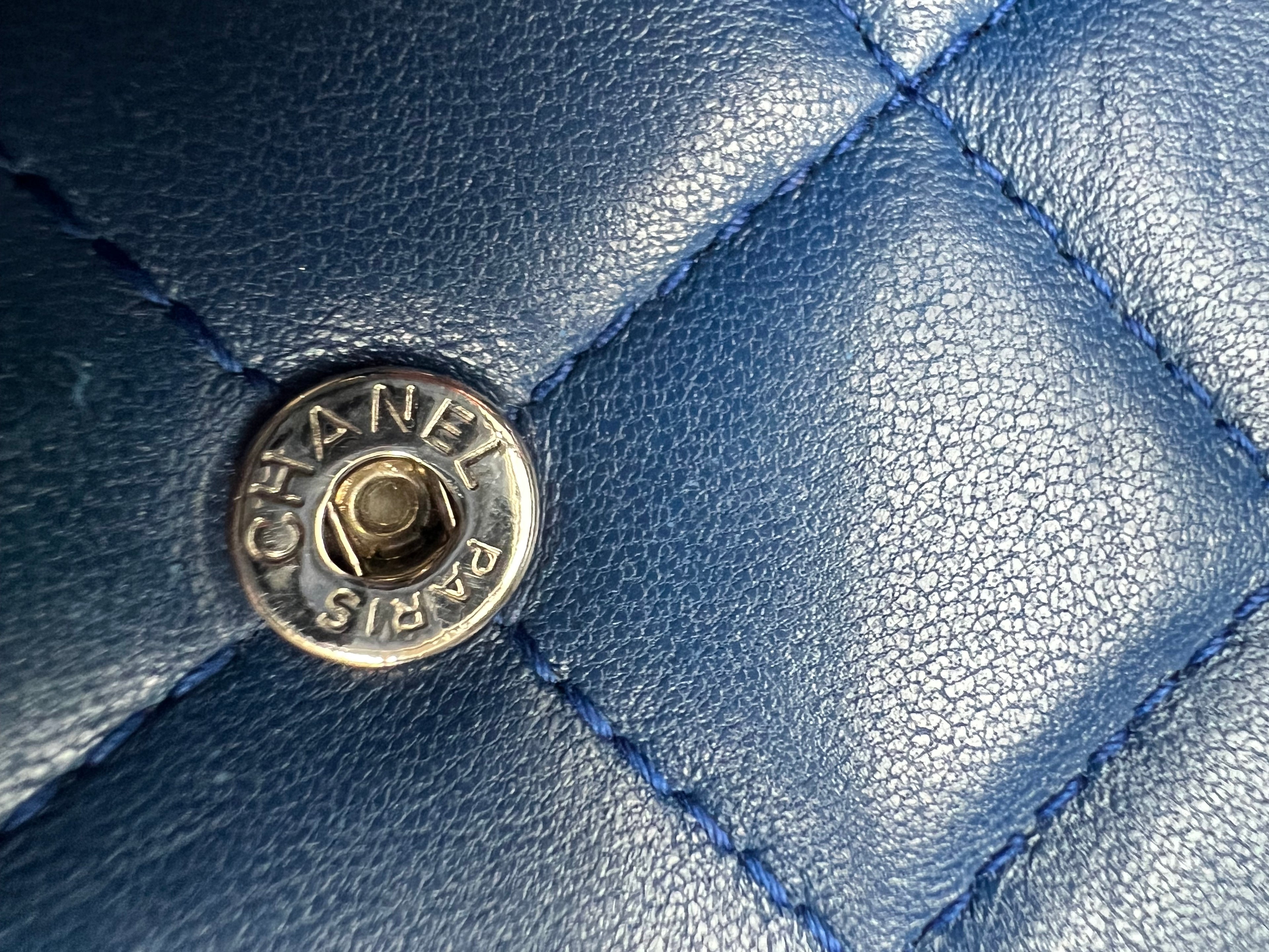Chanel Boy Wallet on Chain Blue