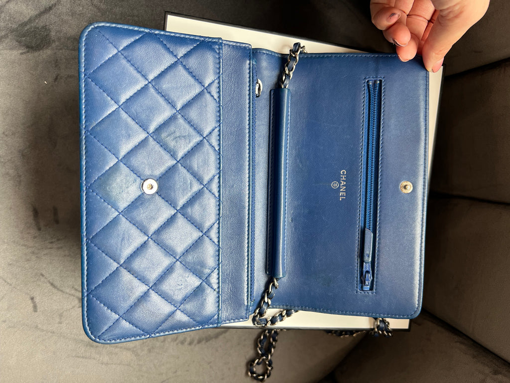 Chanel Boy Wallet on Chain Blue