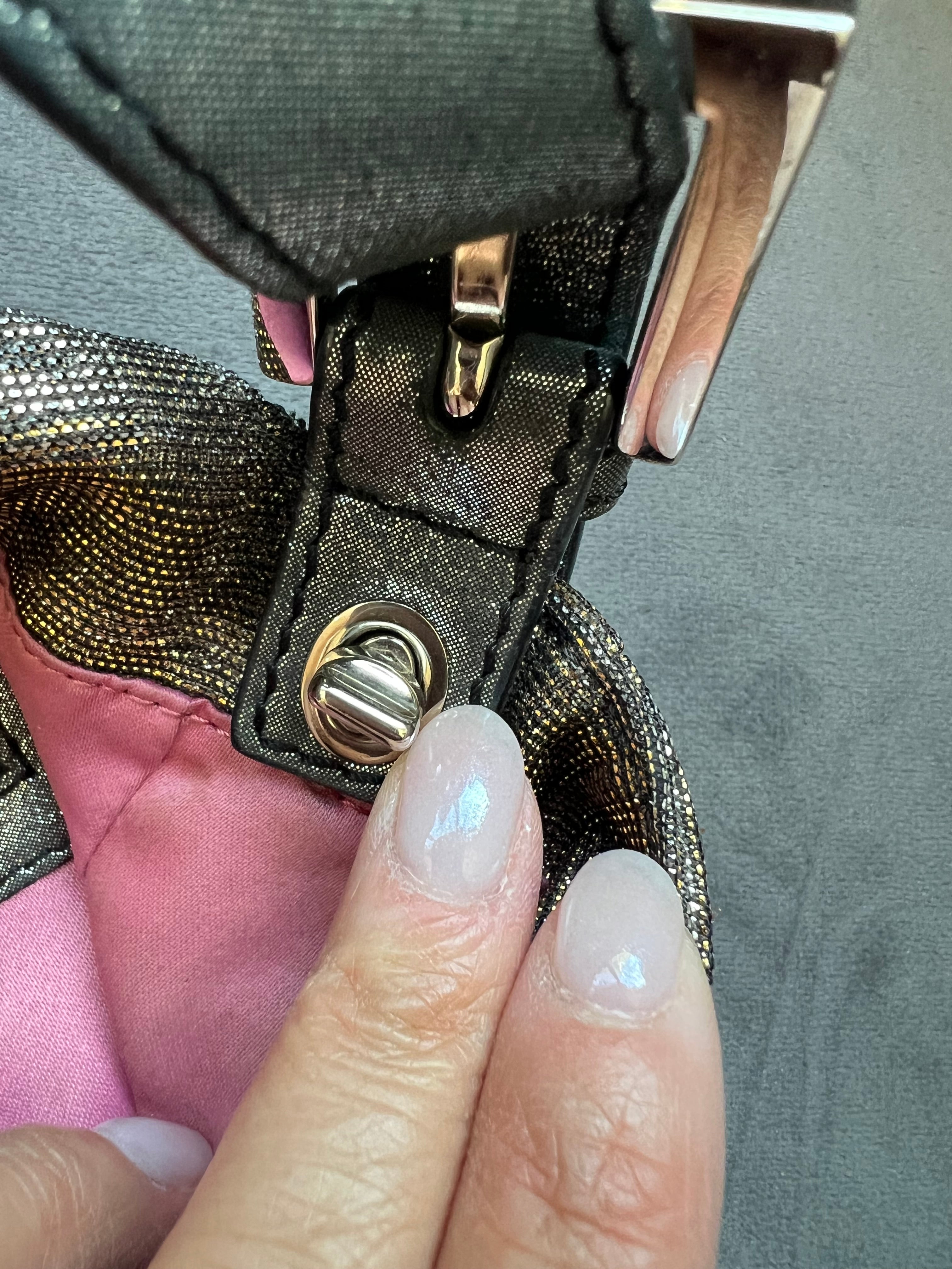 Rare FENDI Crystal Baguette with metallic zucca