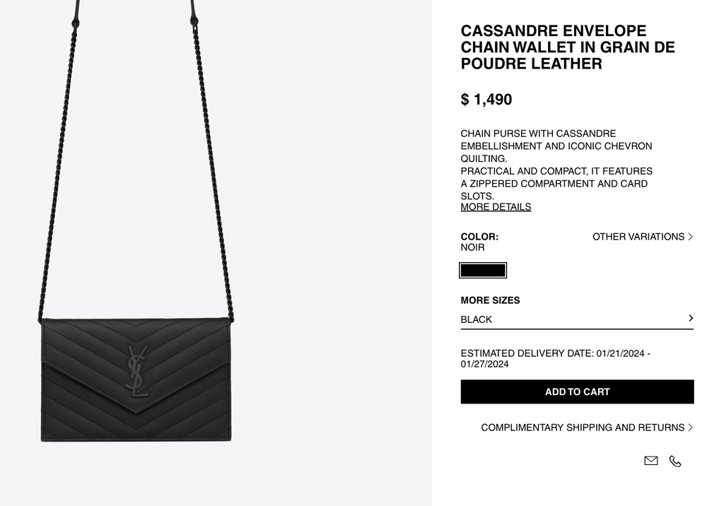 YSL black cassandre crossbody bag