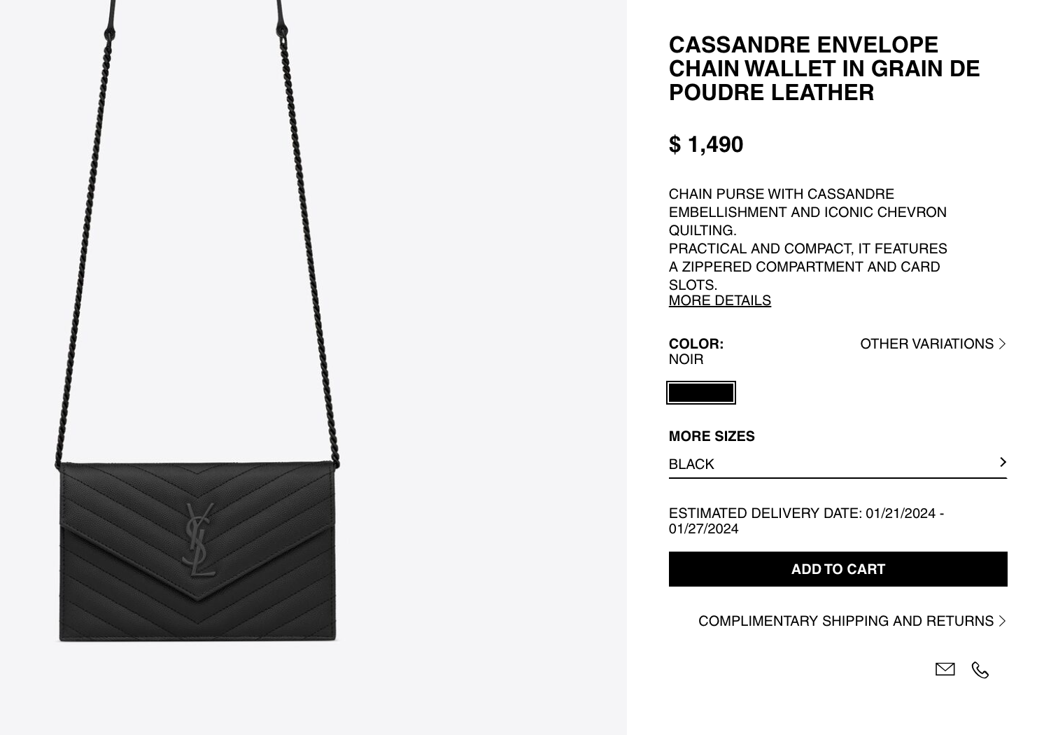 YSL black cassandre crossbody bag
