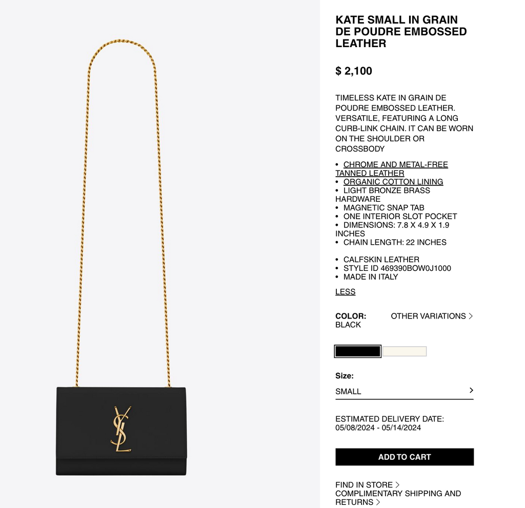 YSL Kate bag tricolor monogram