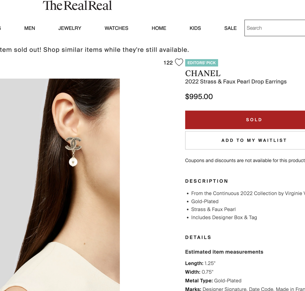Chanel CC Crystal and Pearl Stud Earrings