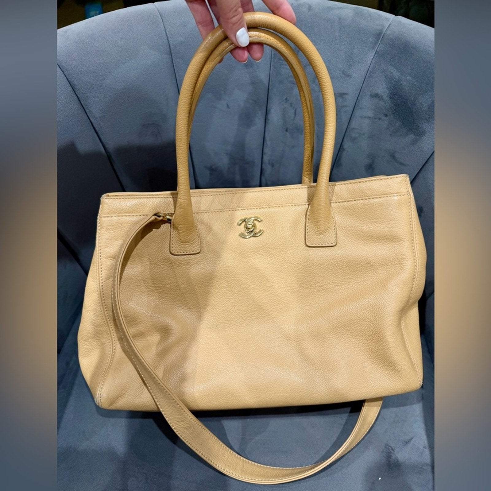 CHANEL Cerf Exec Tote Bag 24k Gold