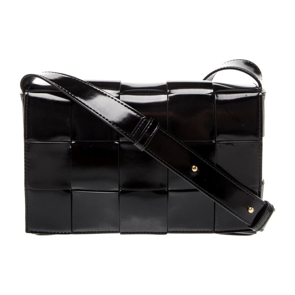 BOTTEGA VENETA Spazzolato Intrecciato Maxi Cassette Crossbody Bag Black