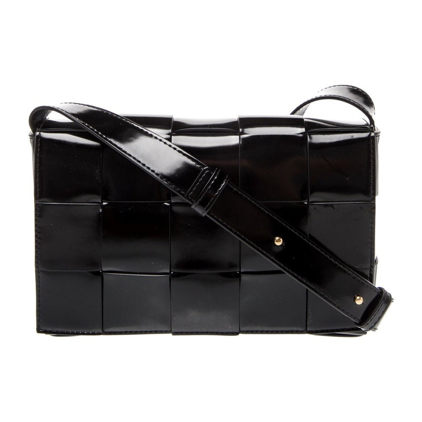 BOTTEGA VENETA Spazzolato Intrecciato Maxi Cassette Crossbody Bag Black