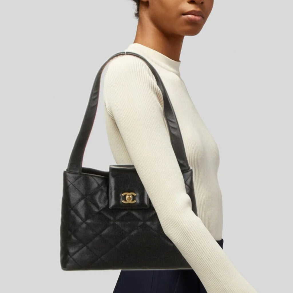 CHANEL Vintage Kelly Turn Lock Shoulder Bag