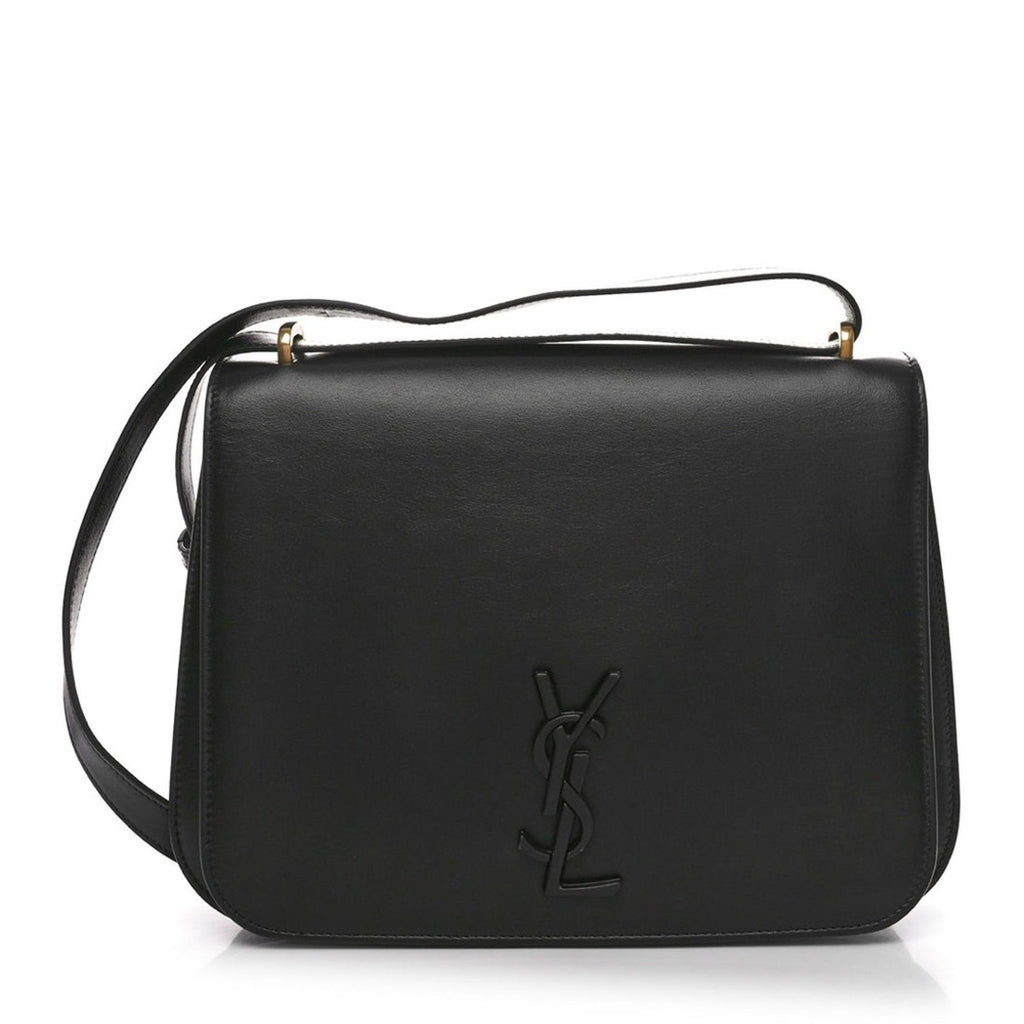 SAINT LAURENT Smooth Calfskin Spontini Saddle Bag Black