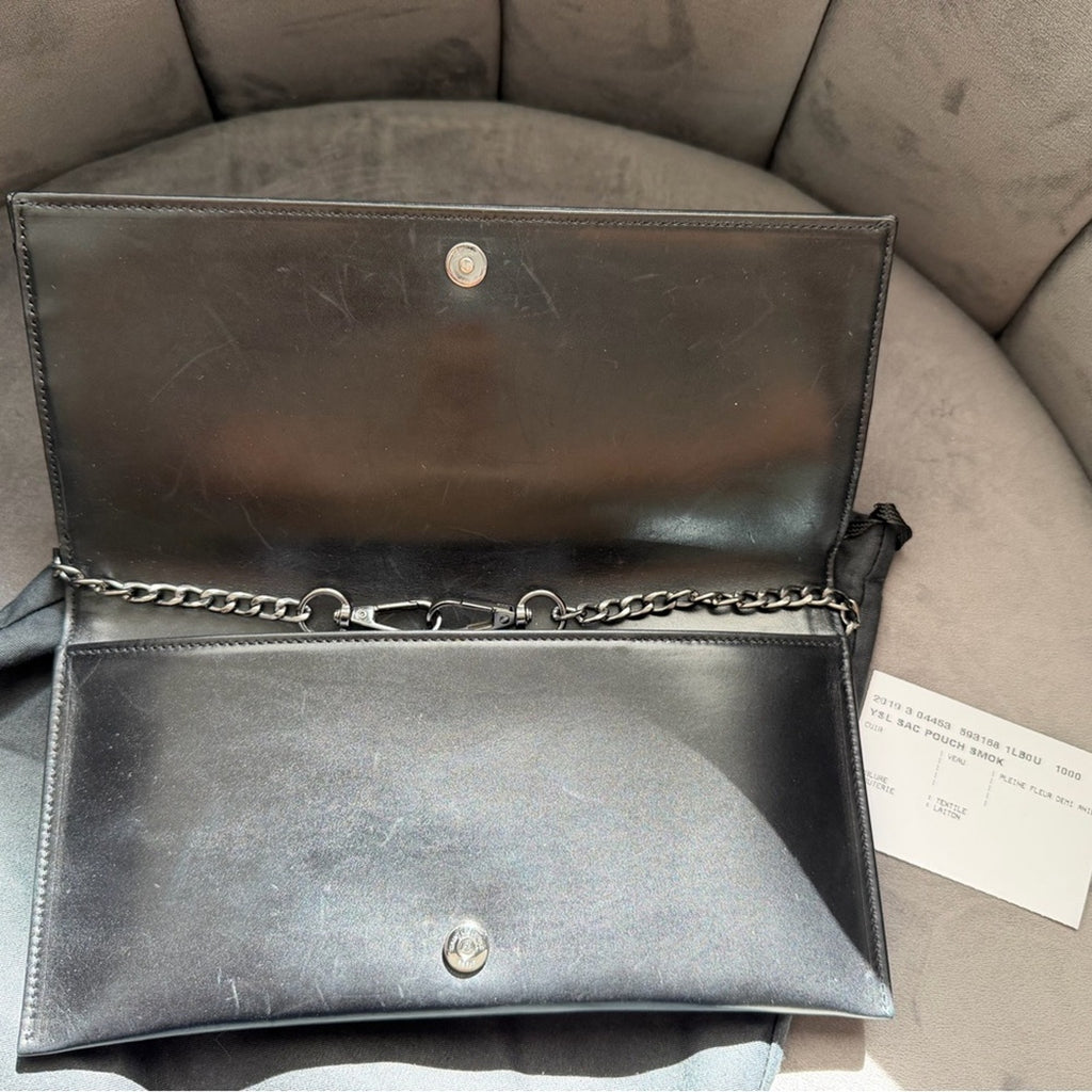 SAINT LAURENT Smoking YSL Monogram Clutch Bag