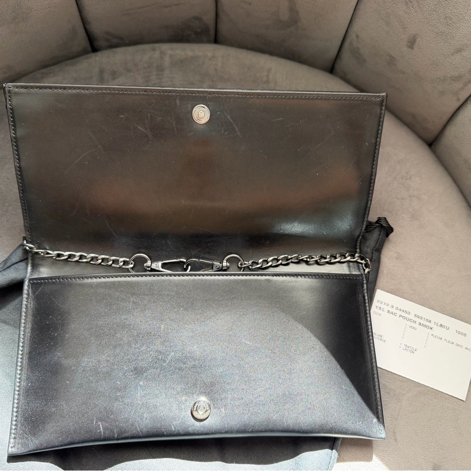 SAINT LAURENT Smoking YSL Monogram Clutch Bag