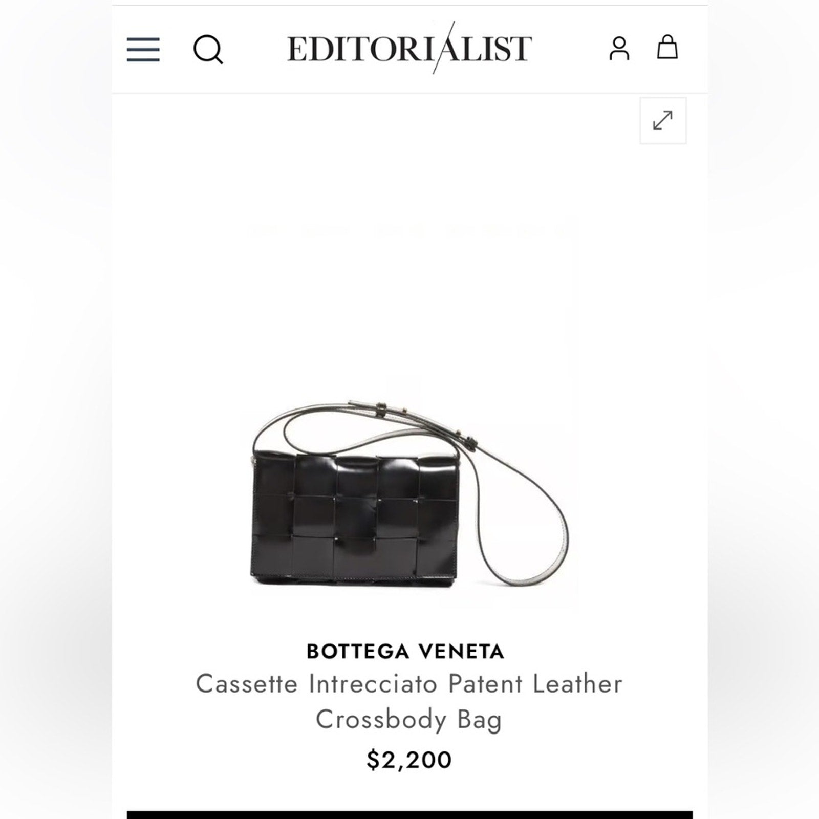 BOTTEGA VENETA Spazzolato Intrecciato Maxi Cassette Crossbody Bag Black