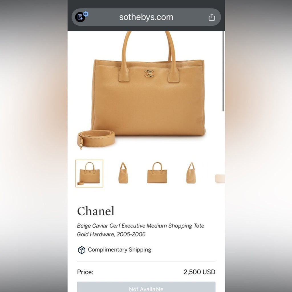 CHANEL Cerf Exec Tote Bag 24k Gold