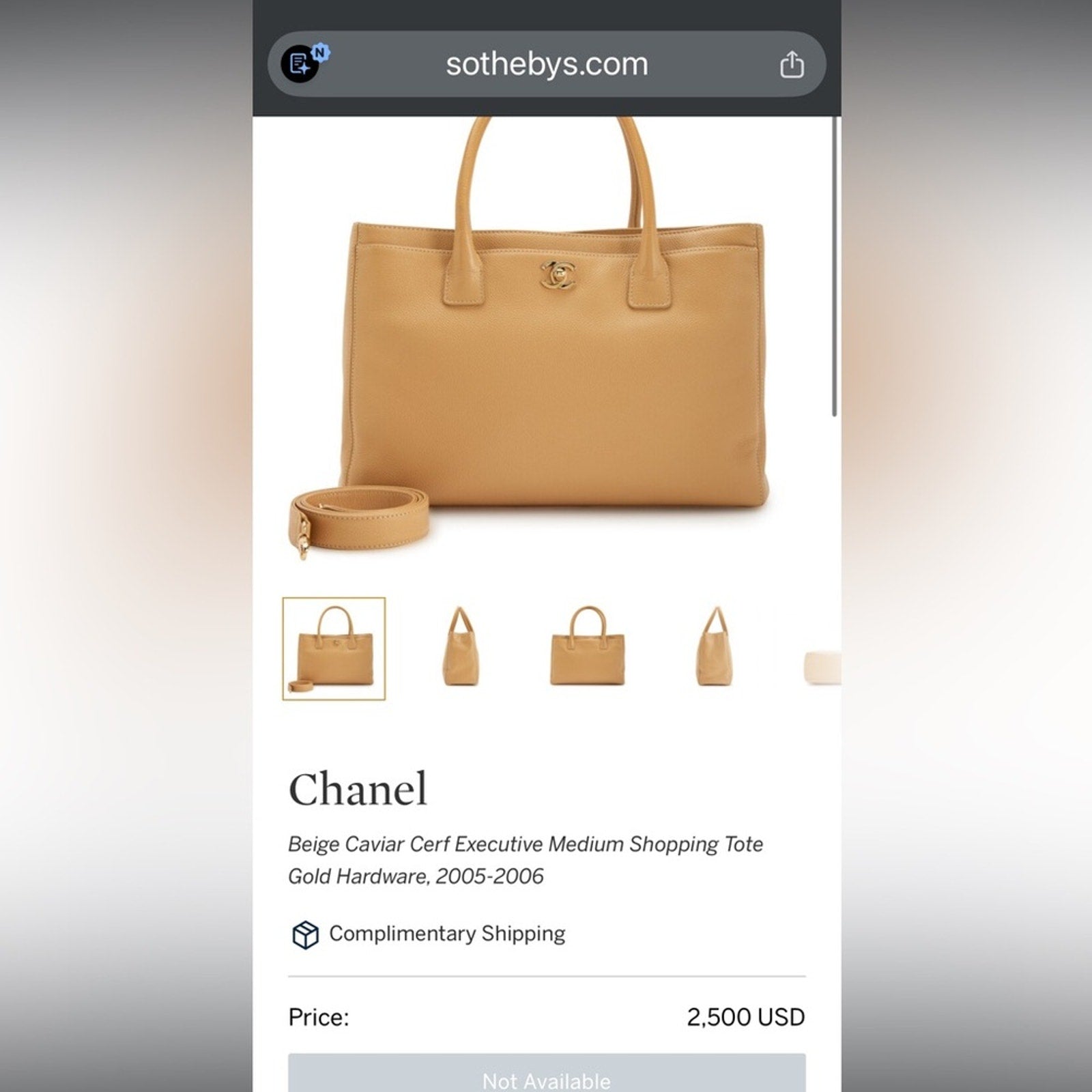 CHANEL Cerf Exec Tote Bag 24k Gold