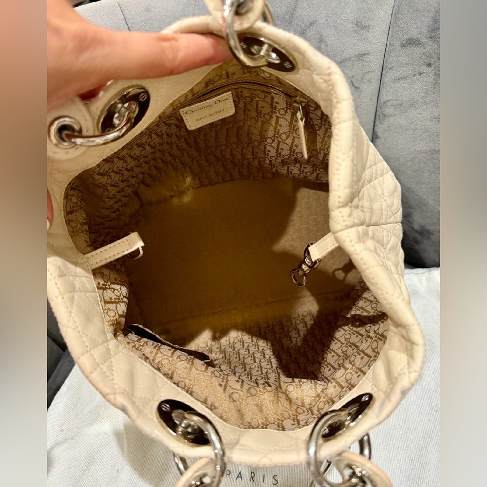 Christian Dior Beige Lady Dior Bag