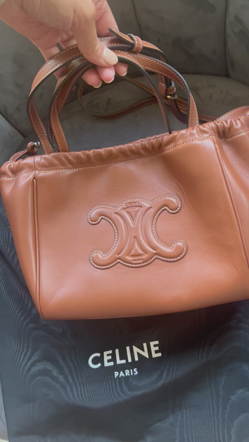 New Celine Triomphe Cabas crossbody bag