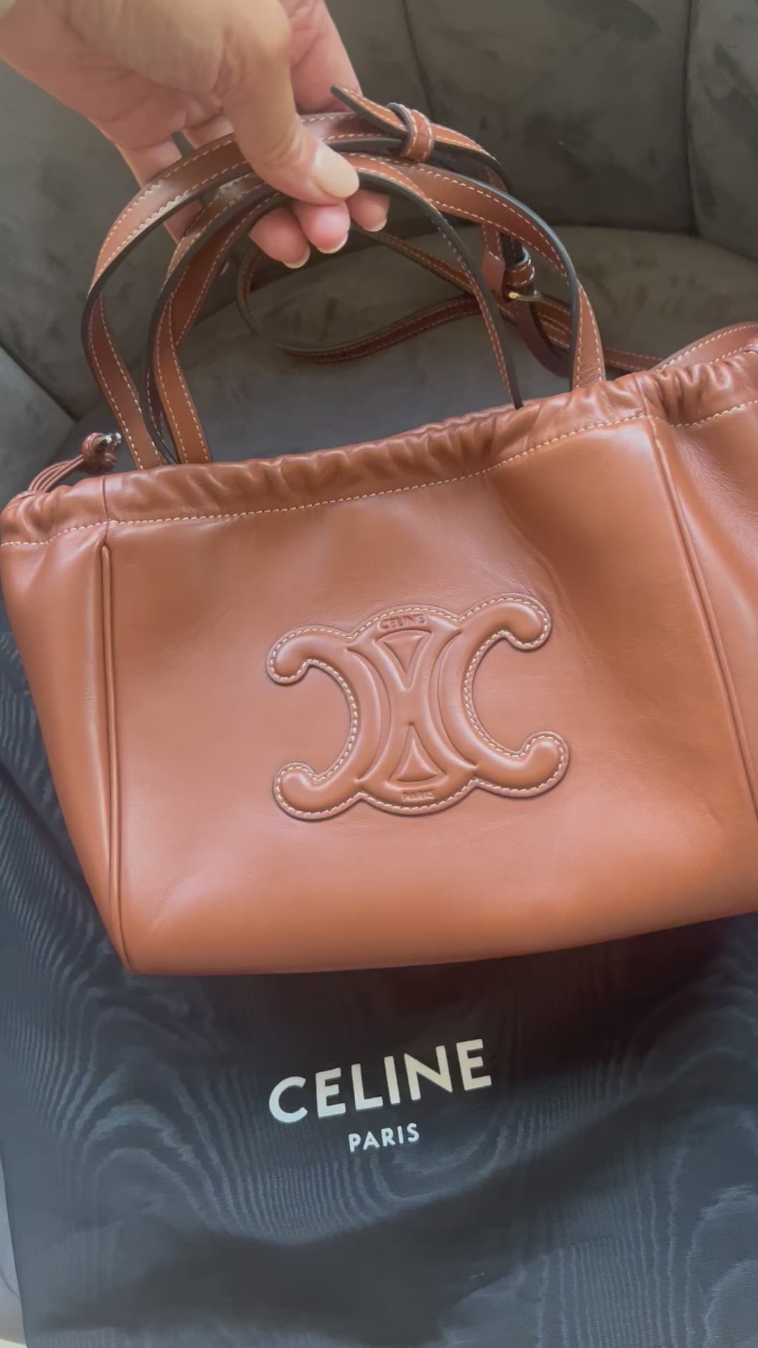 New Celine Triomphe Cabas crossbody bag