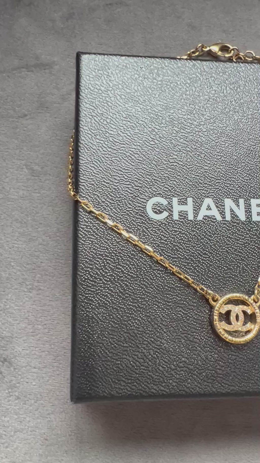 Chanel Crystal Metal CC Round Pendant necklace