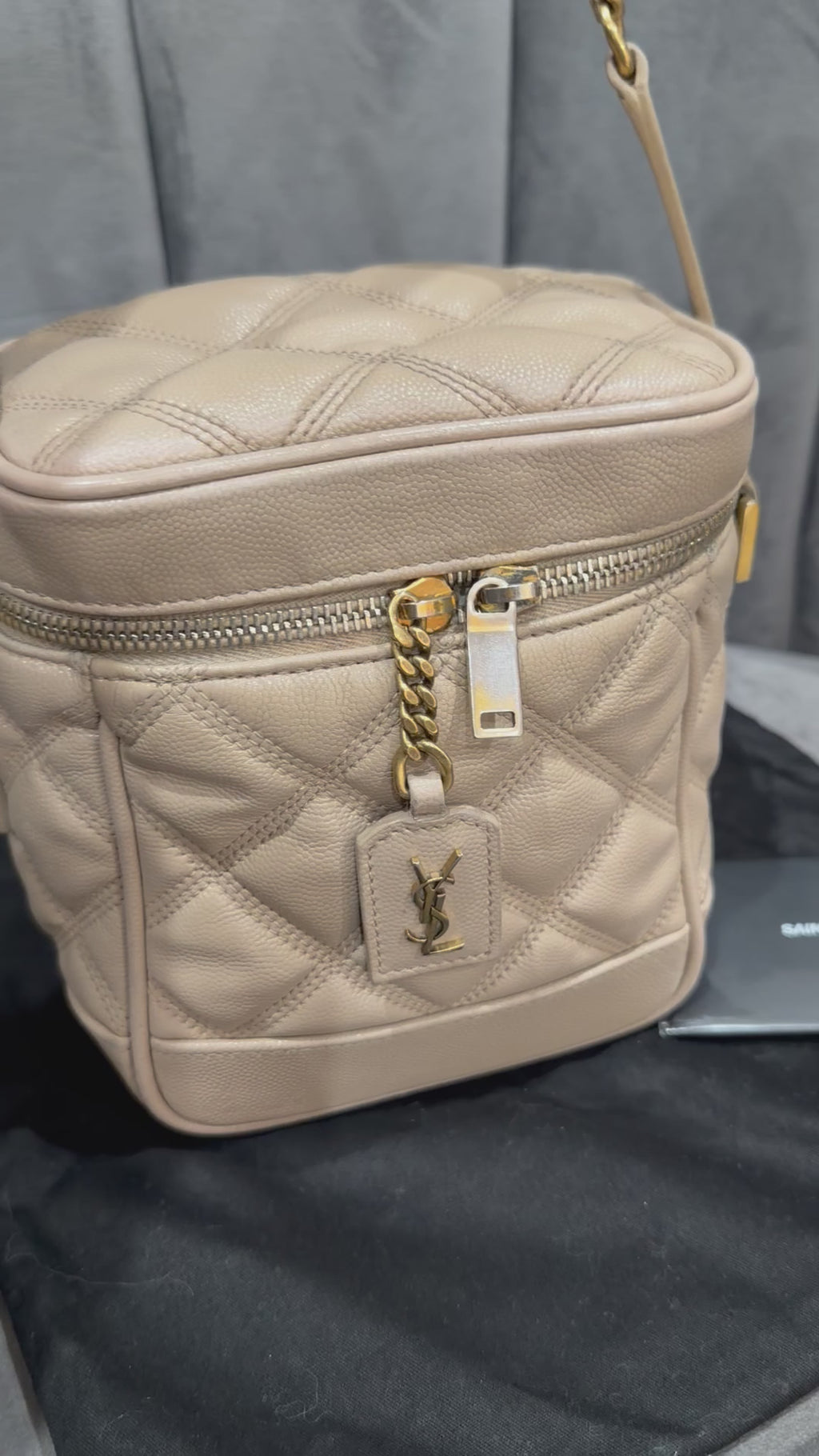 YVES SAINT LAURENT 80s Vanity Bag in Beige